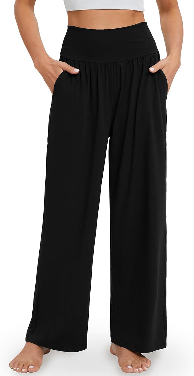 Women's Wide Leg Lounge Pants High Waist with Pockets