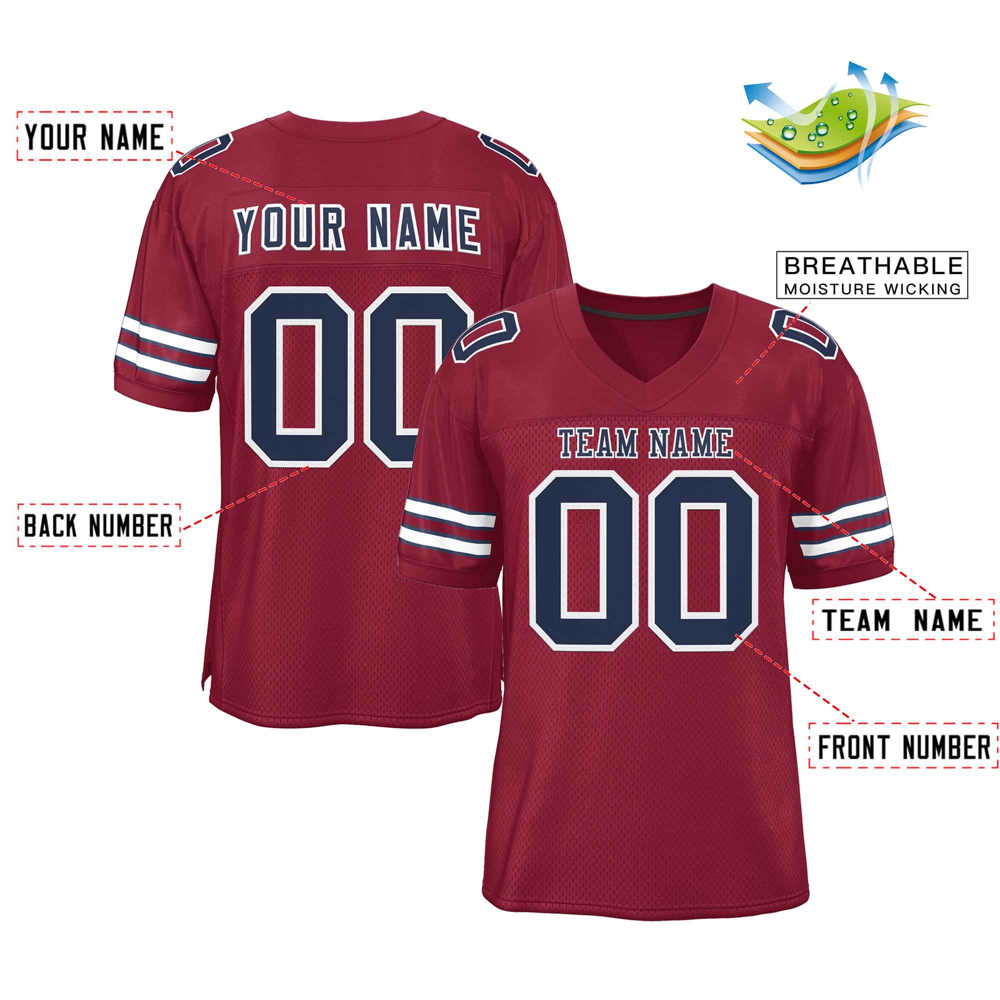 Maßgeschneidertes authentisches Fußballtrikot im klassischen Stil