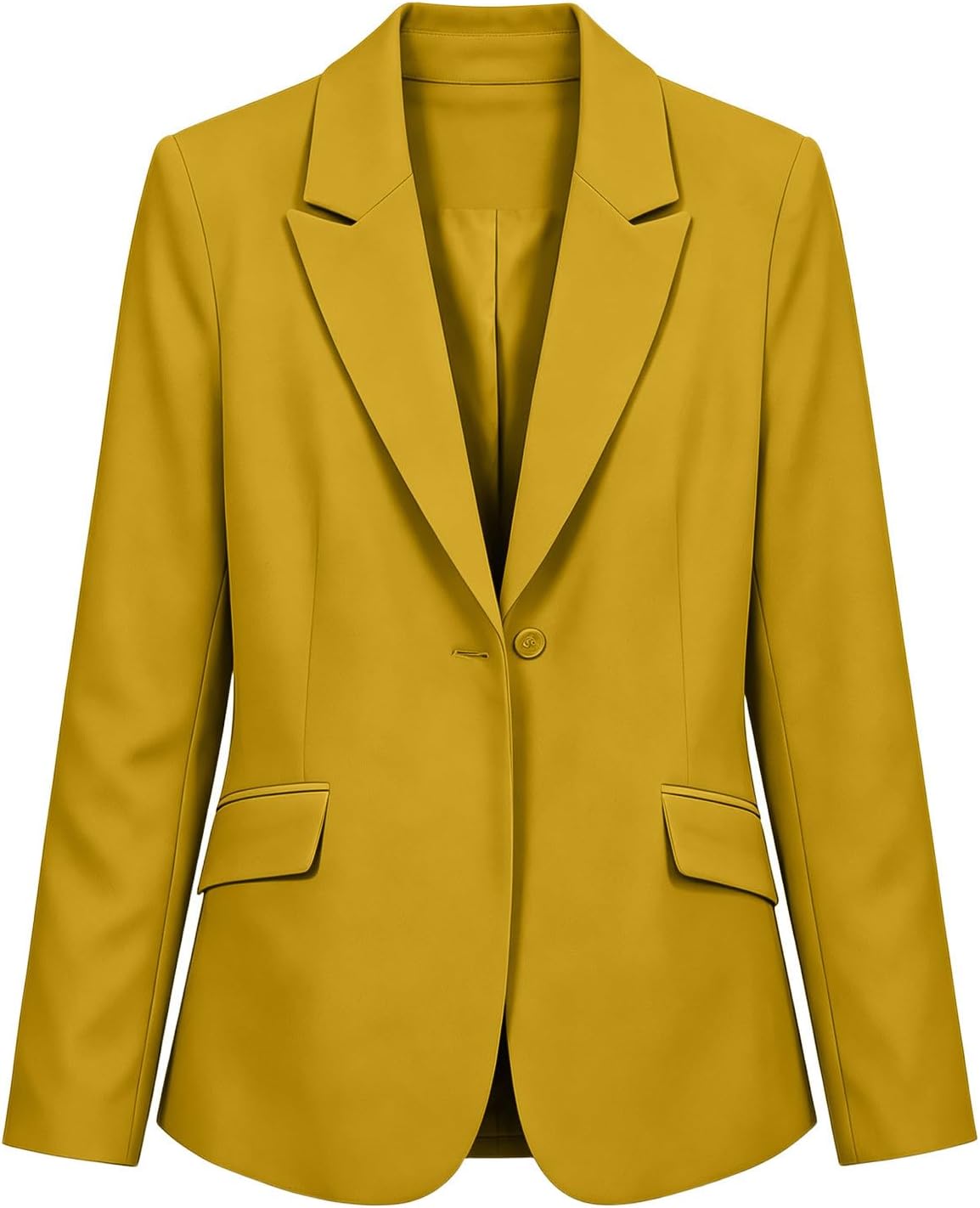 Women's One Button Blazers Business Casual Long Sleeve Suit Jackets Blazer for Women Down Notch Lapel with Pockets Solid Work Office Jacket Coats