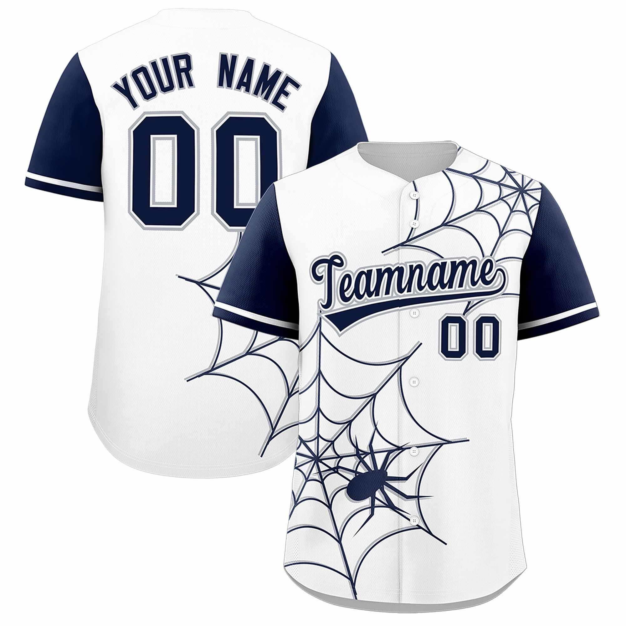 Benutzerdefiniertes Spinnennetz-Muster, Raglanärmel, authentisches Baseball-Trikot