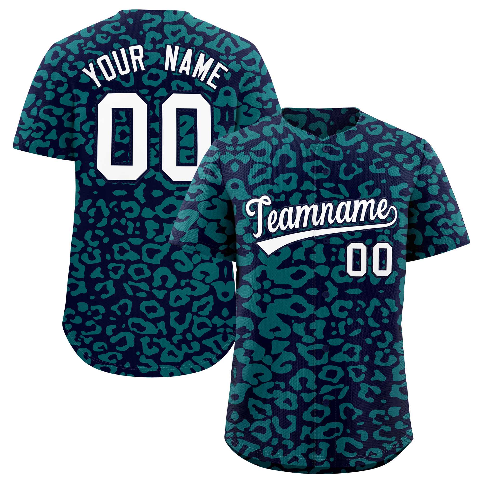 Authentisches Baseball-Trikot mit individuell gestaltetem Leopardenmuster