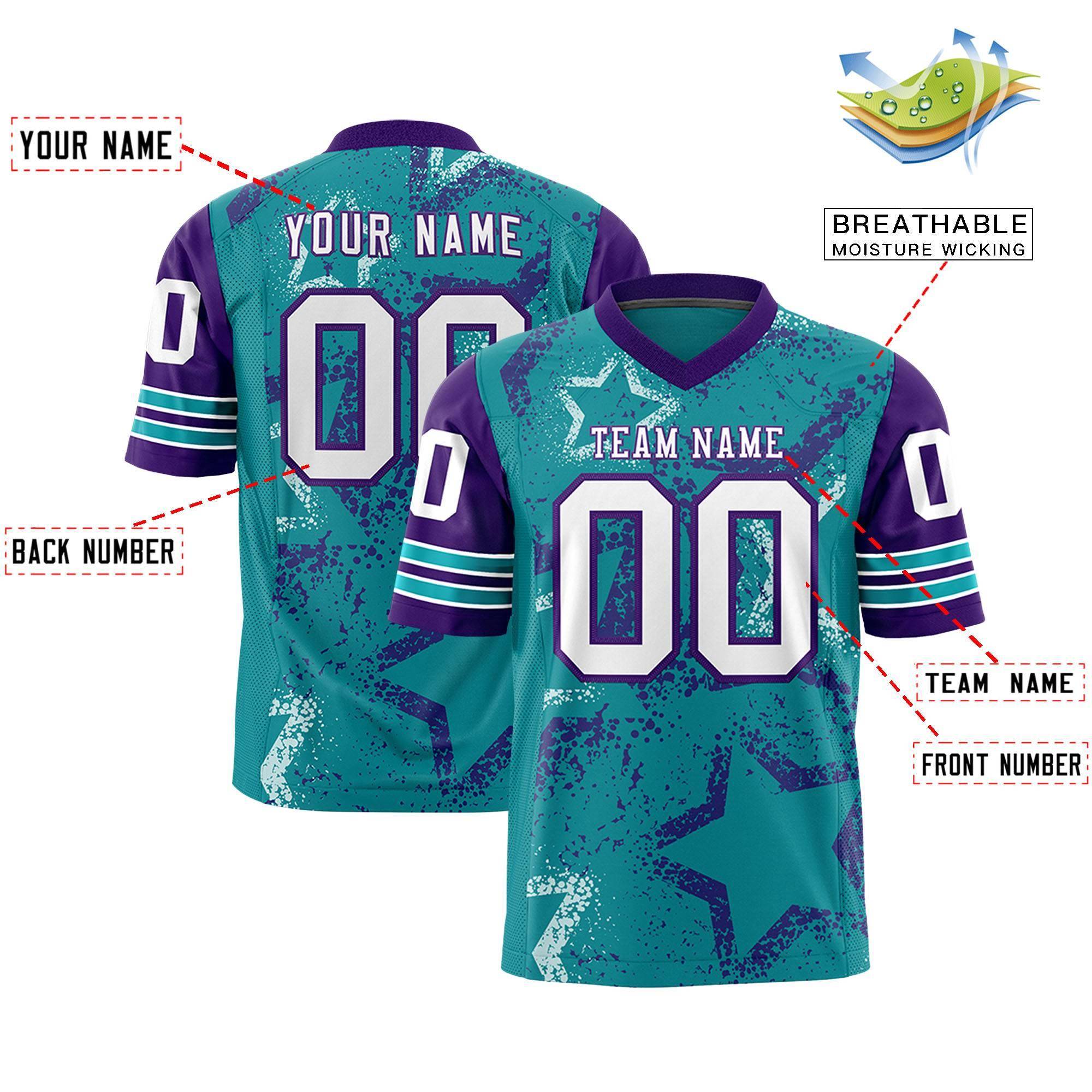 Individuell personalisiertes, authentisches Fußballtrikot mit Sternmuster-Design