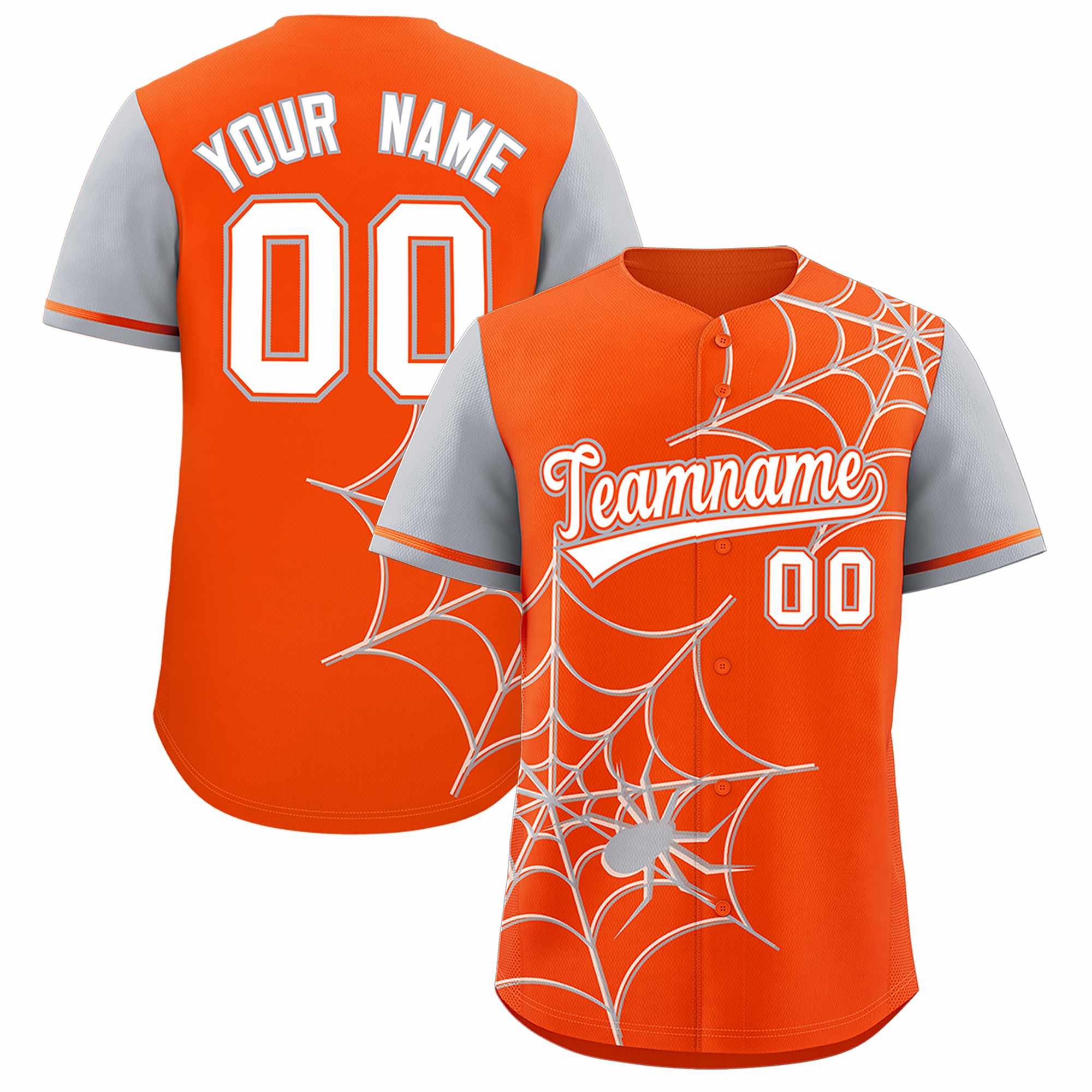 Benutzerdefiniertes Spinnennetz-Muster, Raglanärmel, authentisches Baseball-Trikot