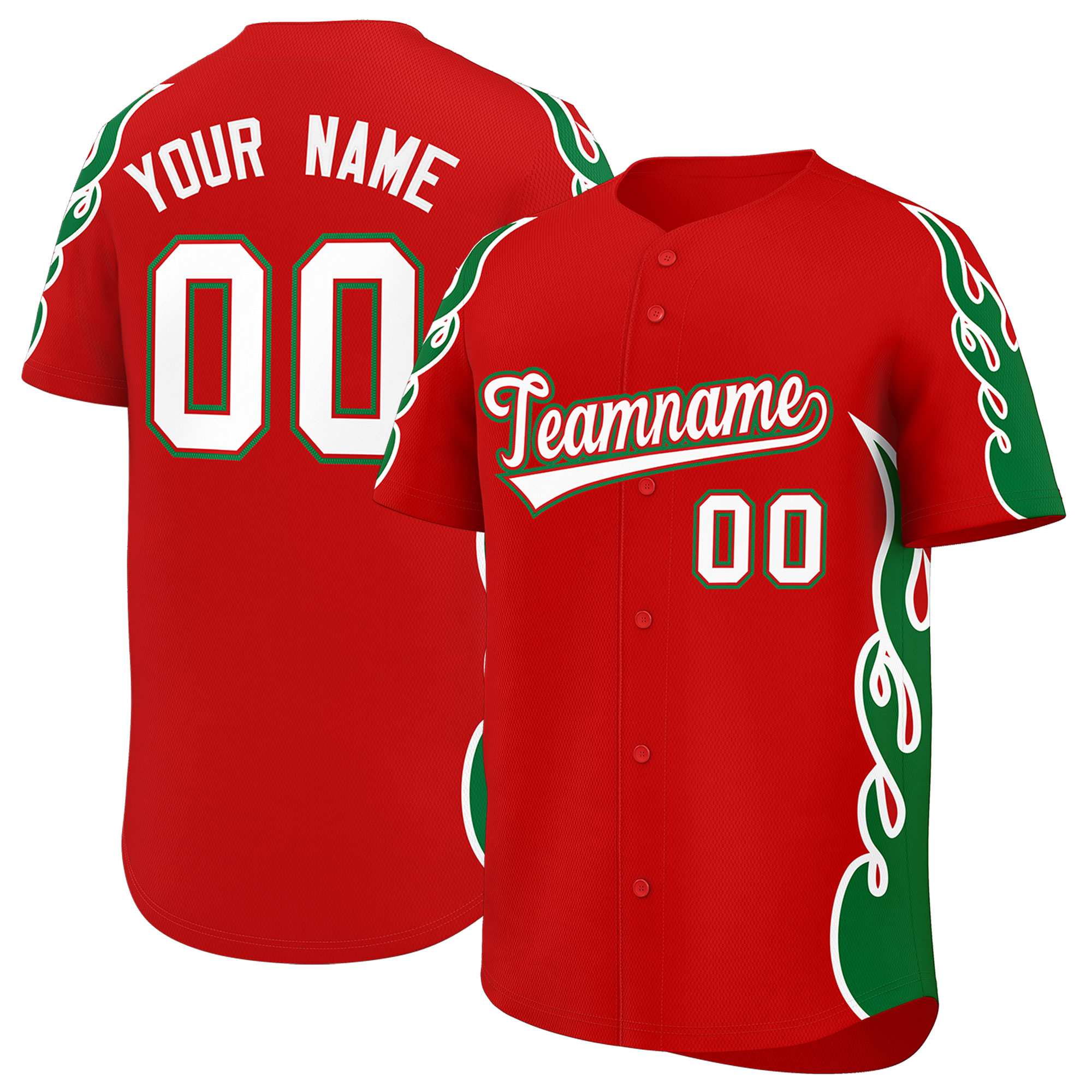 Benutzerdefiniertes Baseball-Trikot mit Seitenflammen-Umrissmuster für Sportuniformen