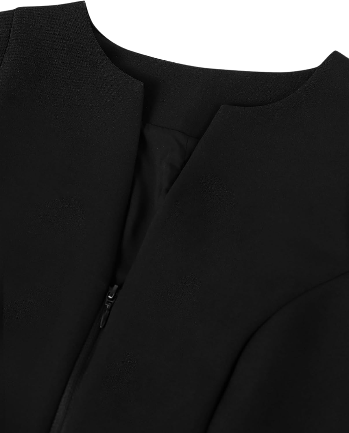 Women's Black V Neck Zip Front Suit Vest