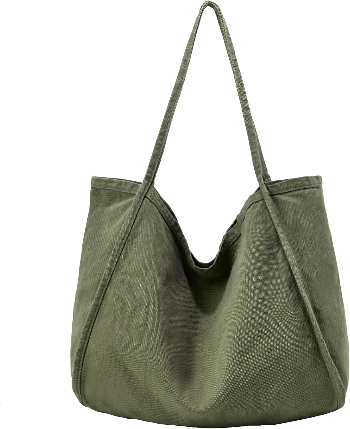 Women's Canvas Hobo Tote Bag Olive Black Brown