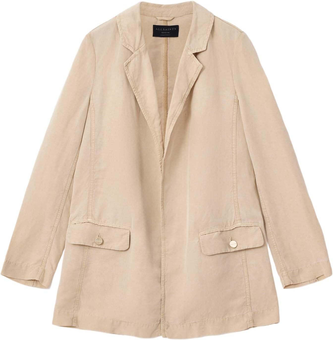 Women's Open Front Relaxed Fit Blazer Beige Women's Open Front Relaxed Fit Blazer Beige