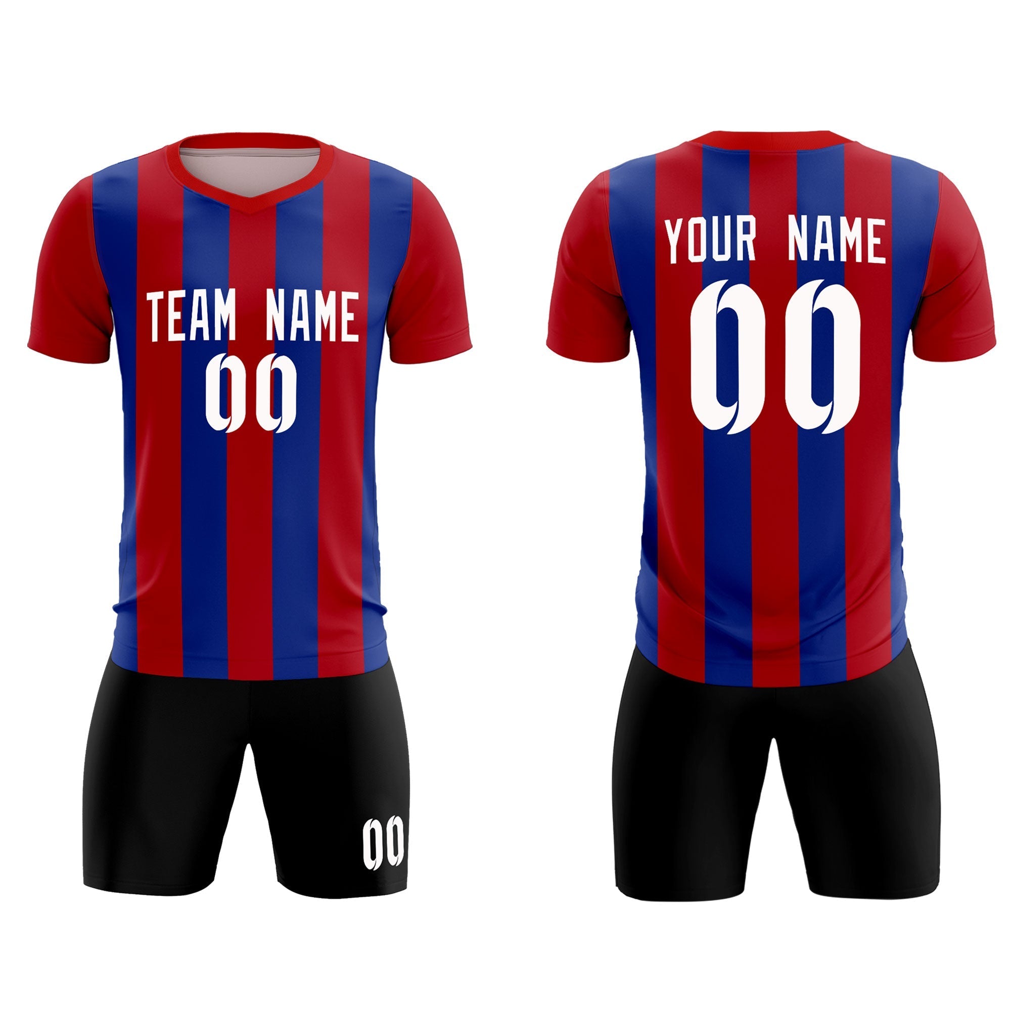 Benutzerdefinierte vertikale Streifen Casual Outdoor-Fußball-Sets-Trikot Benutzerdefinierte vertikale Streifen Casual Outdoor-Fußball-Sets-Trikot