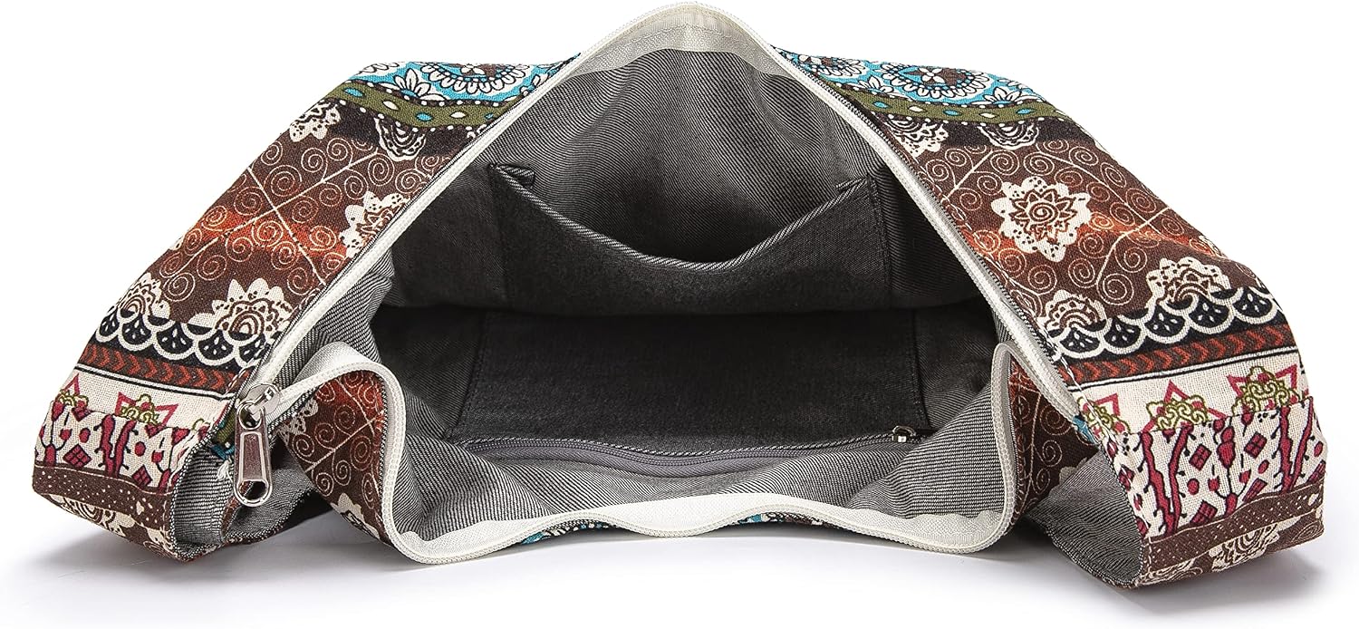 Women's Bohemian Patchwork Canvas Hobo Shoulder Bag Women's Bohemian Patchwork Canvas Hobo Shoulder Bag