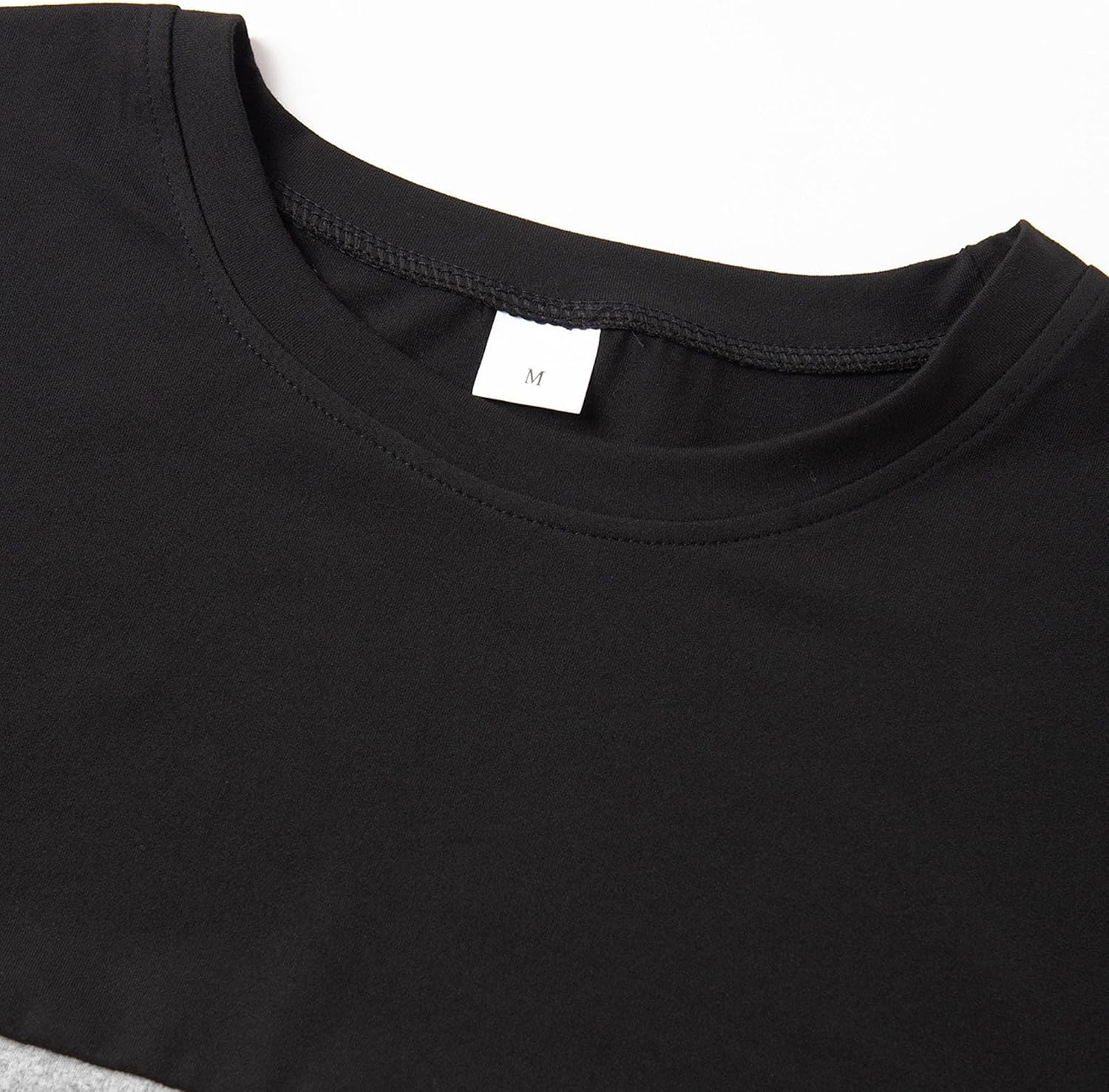 Men's Color Block Crew Neck T-Shirt Black Grey