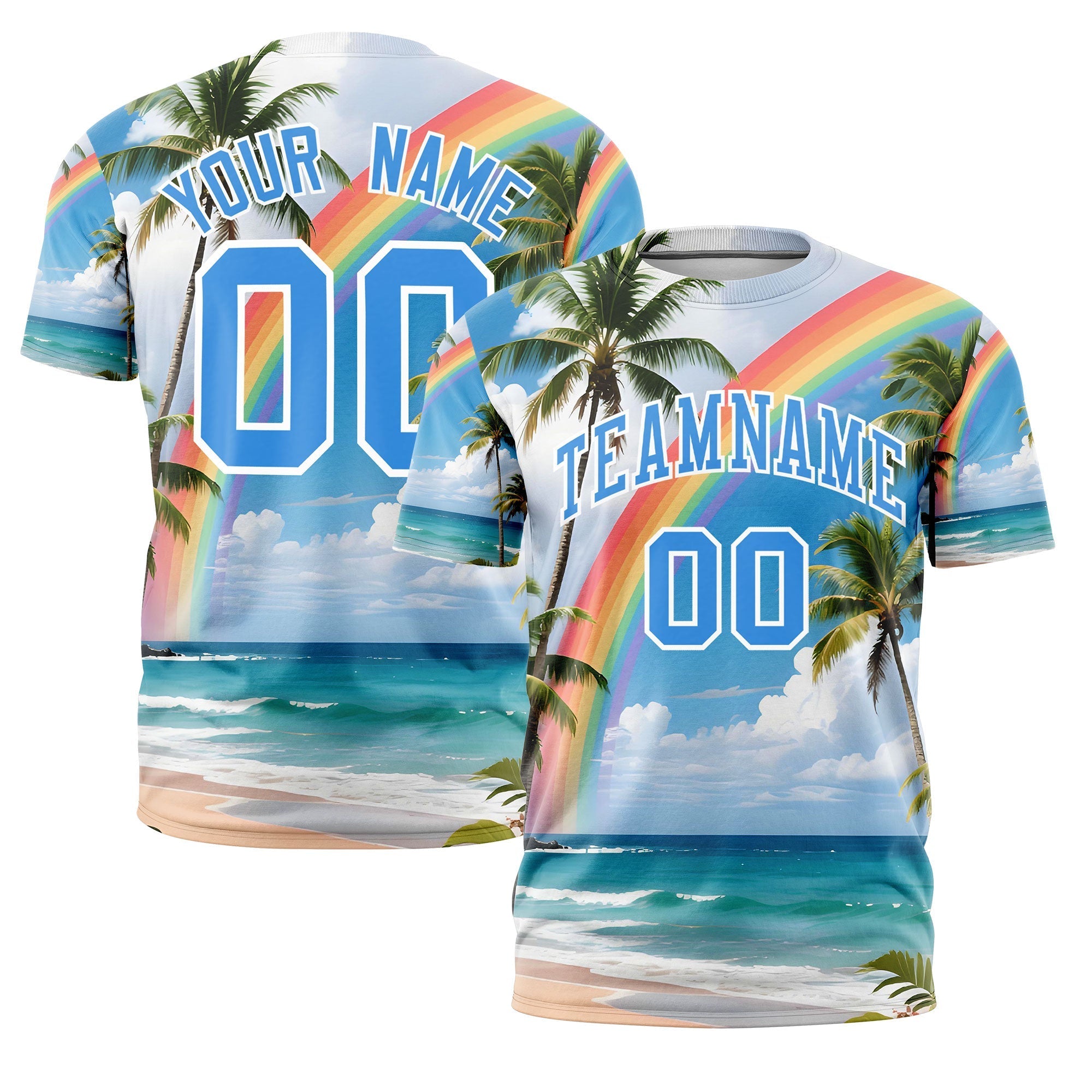 Benutzerdefiniertes T-Shirt im hawaiianischen Stil mit Graffiti-Muster