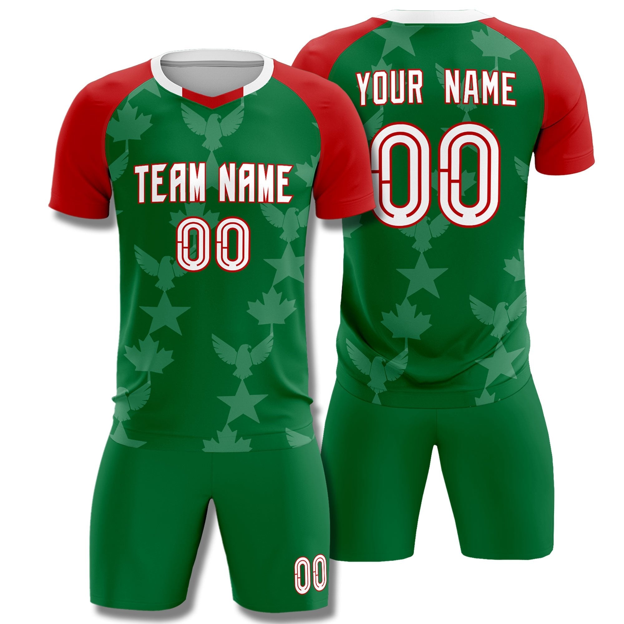 Maßgeschneidertes, von der Weltmeisterschaft inspiriertes, leichtes und drapierbares Trainingsuniform-Fußballtrikot mit Raglanärmeln in Rot von Kelly Green