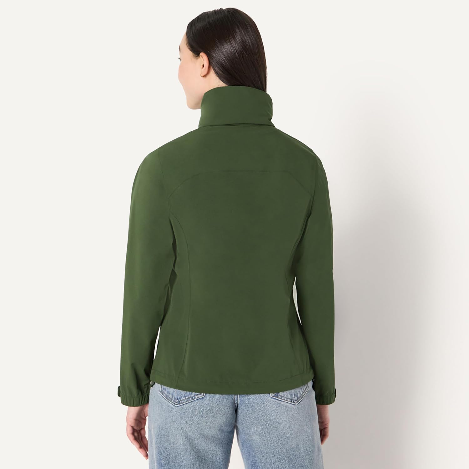 Women's Packable Hooded Rain Jacket Dark Green Women's Packable Hooded Rain Jacket Dark Green