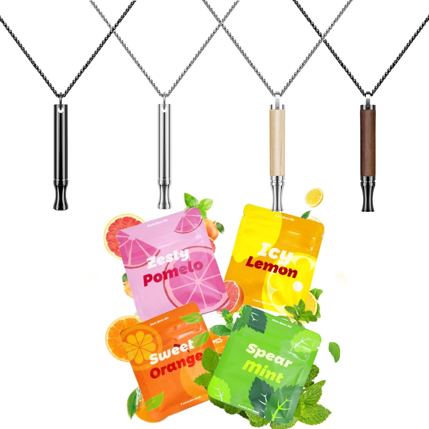 Portable Breathing Necklace Refill Cores 4 Flavors
