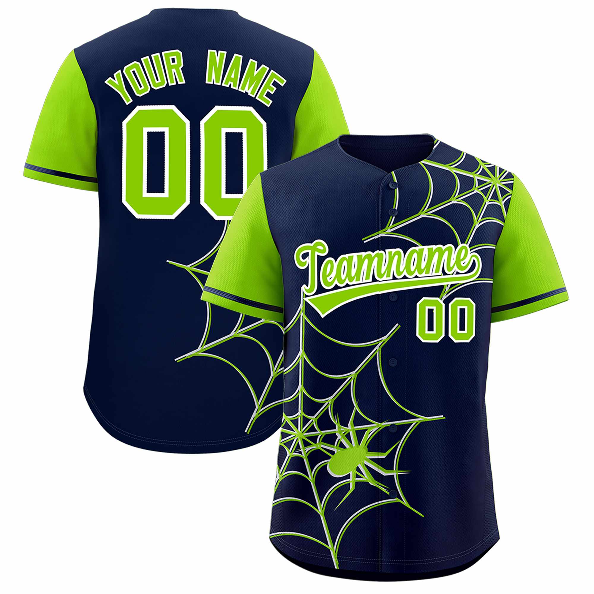 Benutzerdefiniertes Spinnennetz-Muster, Raglanärmel, authentisches Baseball-Trikot