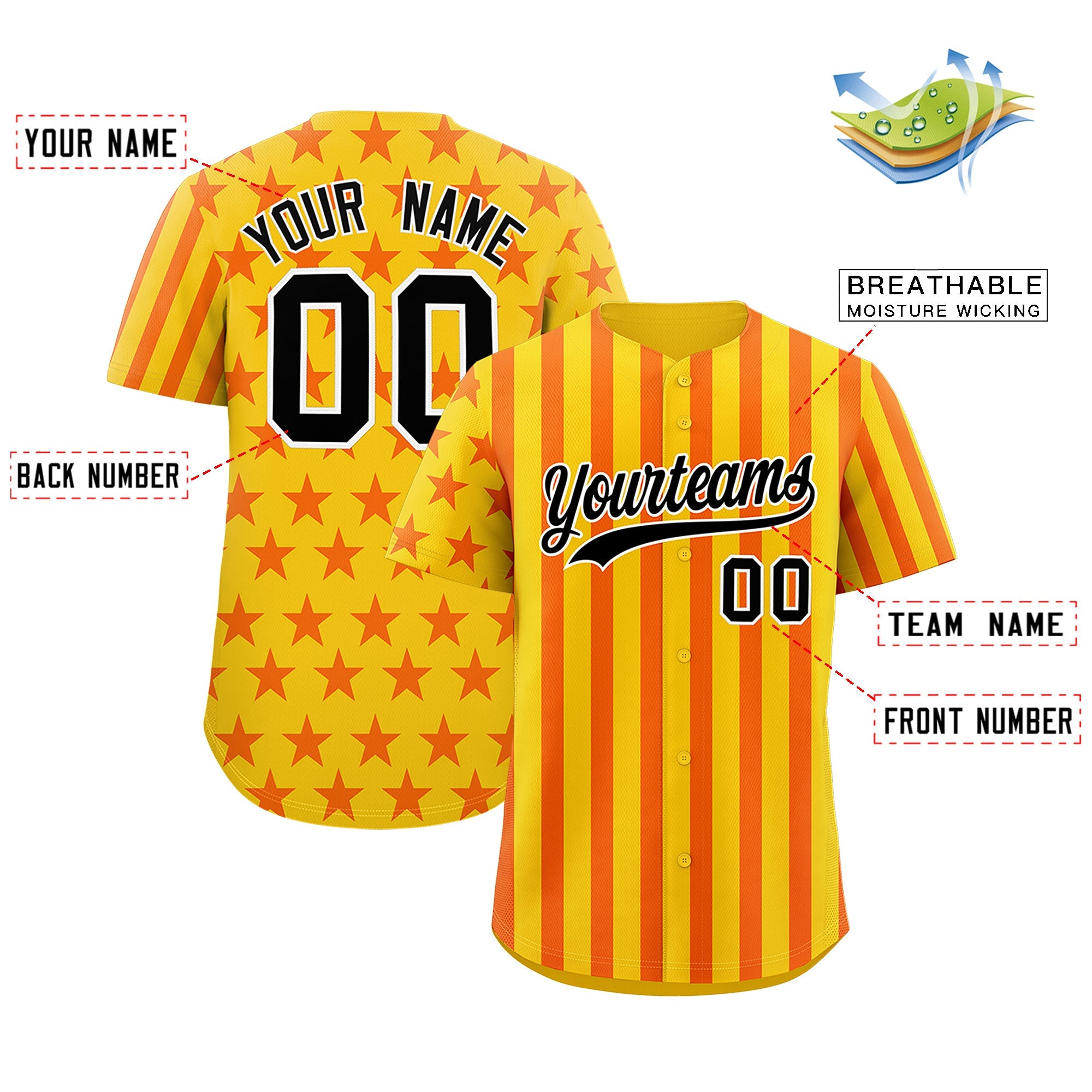 Benutzerdefiniertes Graffiti-Muster-Baseball-Trikot mit amerikanischer Flagge