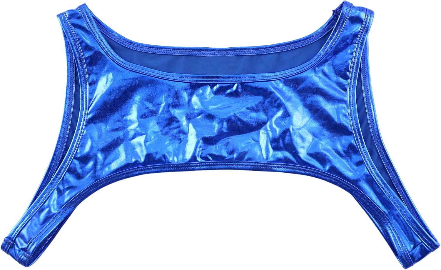 Men's Metallic Crop Tank Top Skinny Fit Blue Men's Metallic Crop Tank Top Skinny Fit Blue