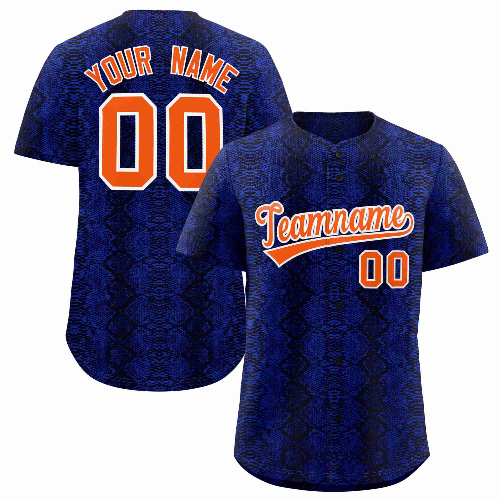 Benutzerdefiniertes authentisches Baseball-Trikot mit mehrfarbigem Schlangenledermuster