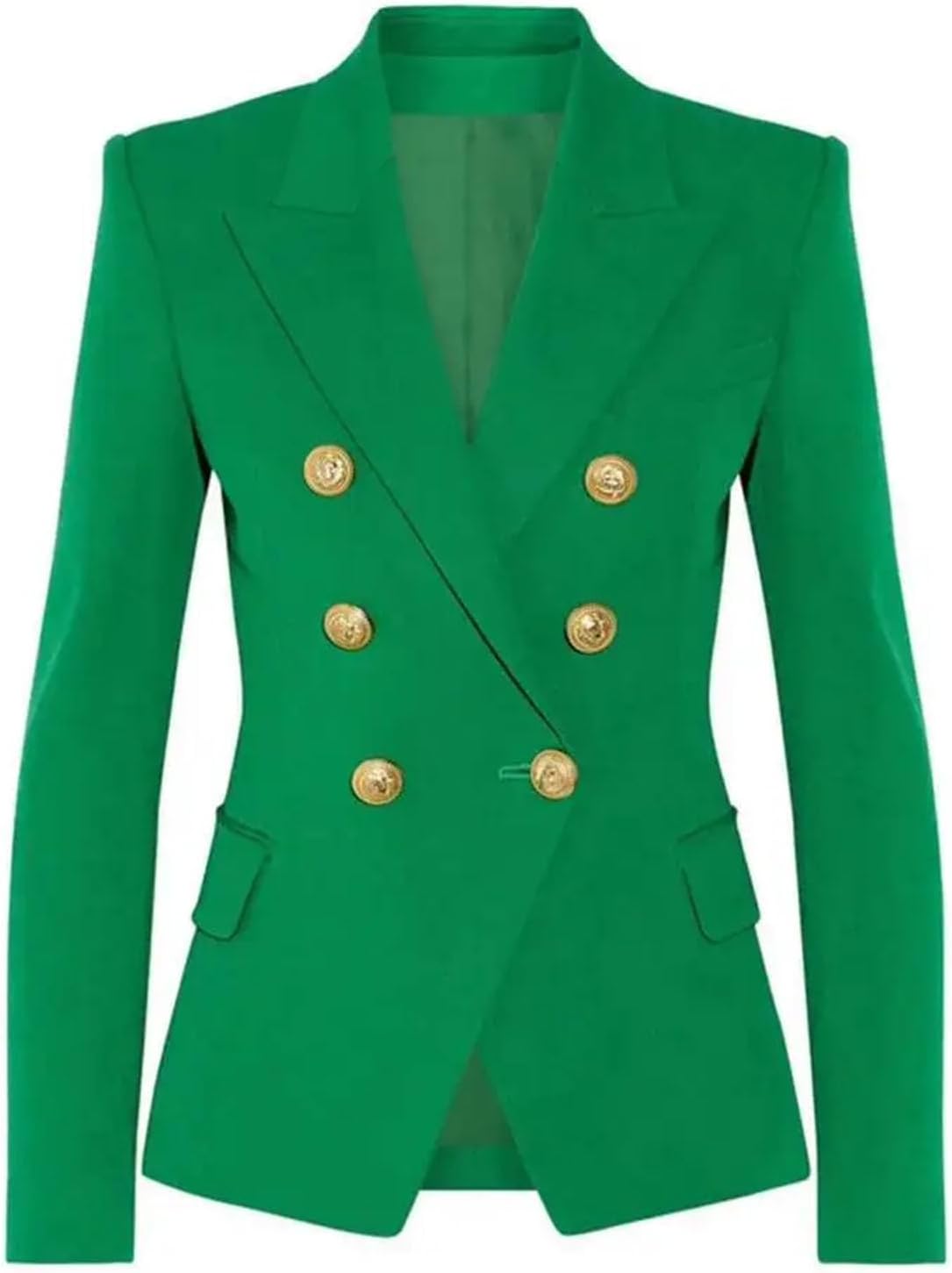 Women's Gold Button Double Breasted Blazer Pink