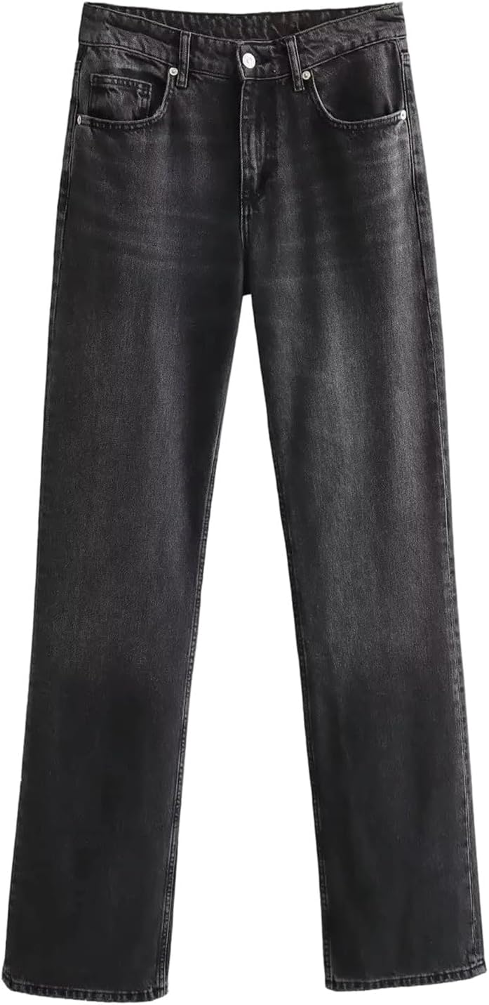 Women's Distressed Boyfriend Straight Leg Jeans Vintage Wash