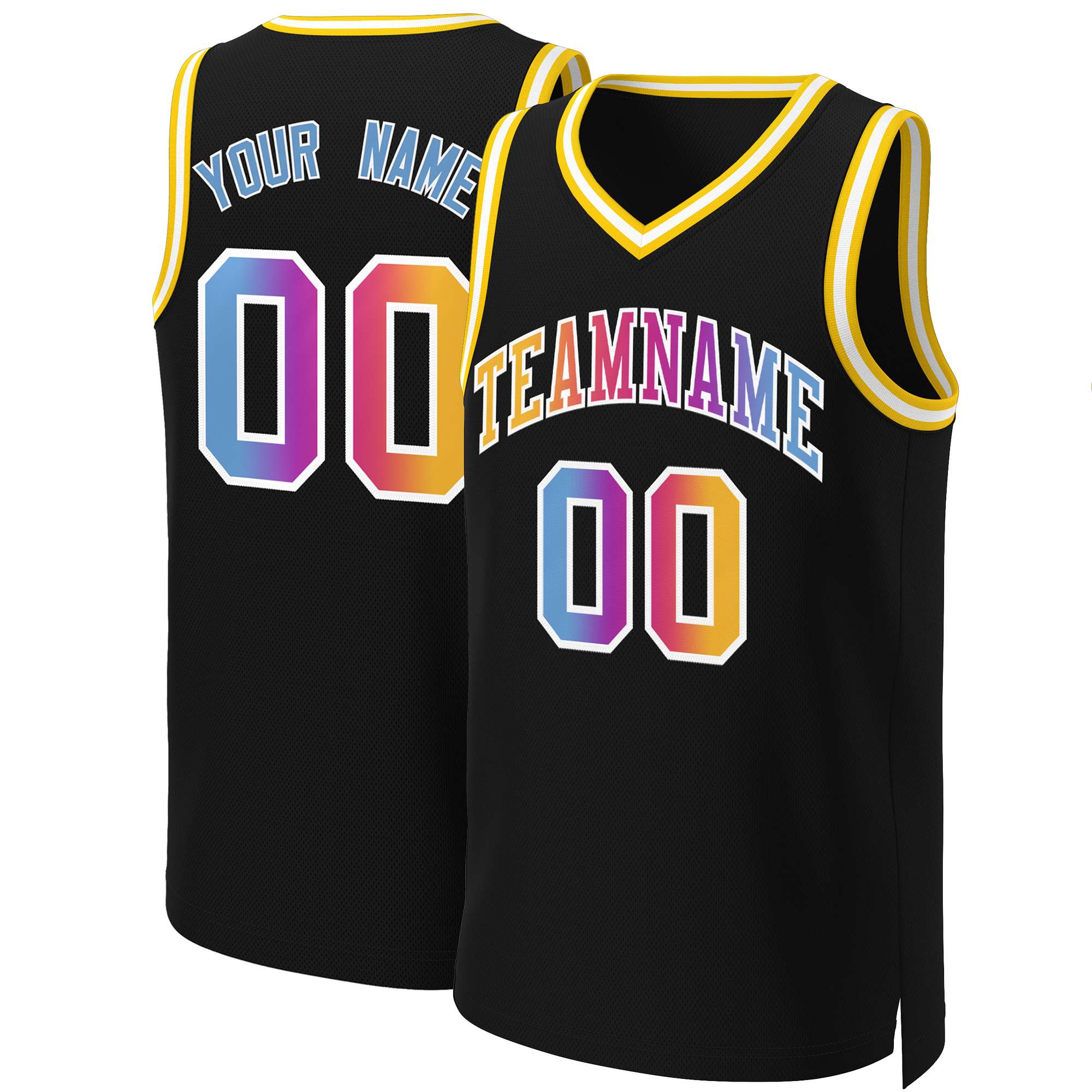 Benutzerdefiniertes Basketballtrikot mit klassischem Farbverlauf und modischen Oberteilen