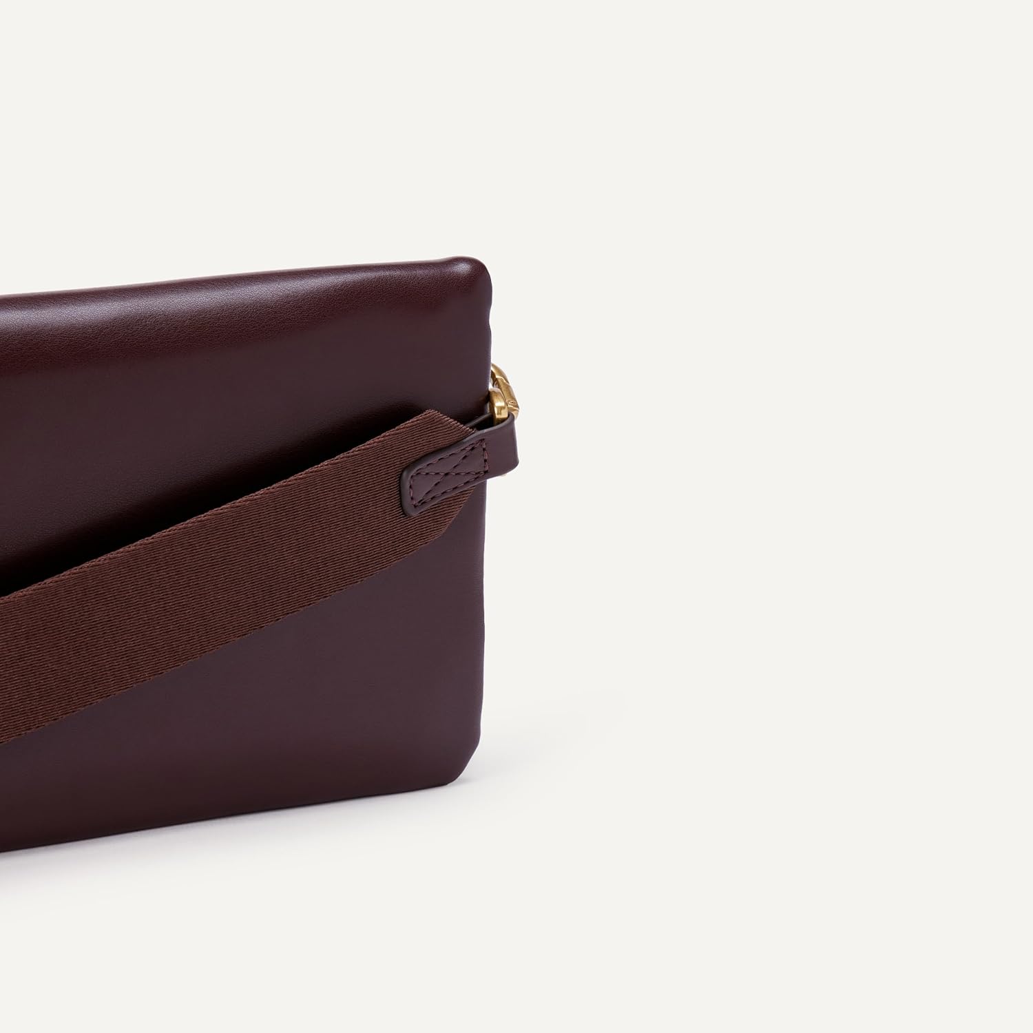 Women's Leather Clutch Crossbody Bag with Adjustable Strap Burgundy