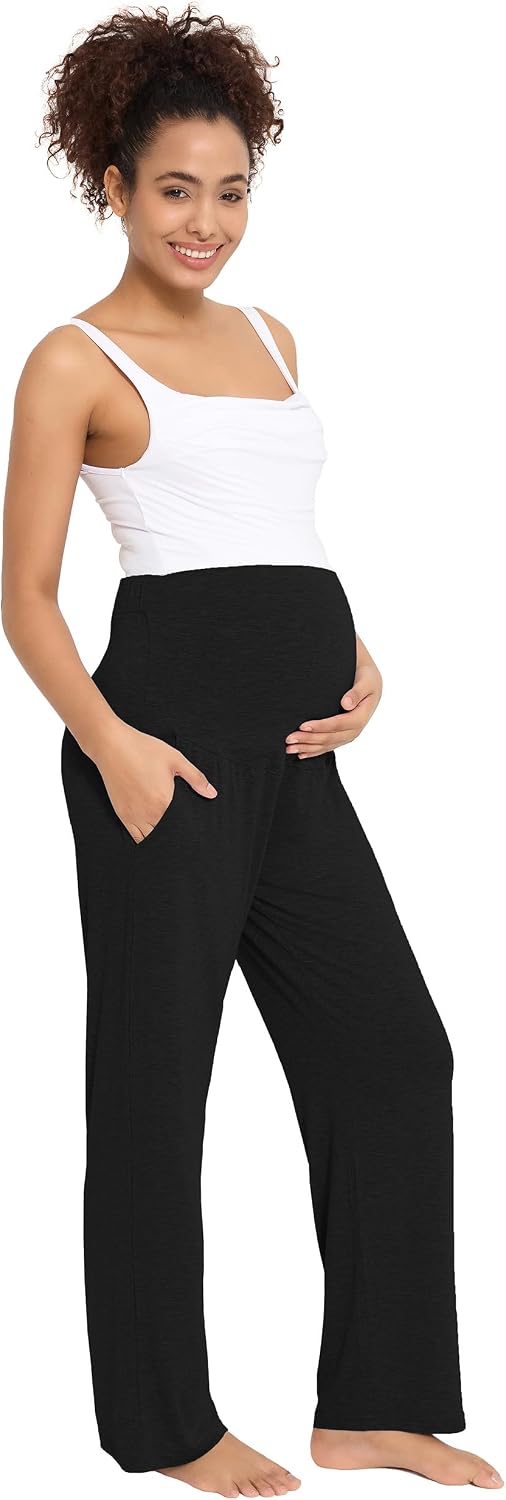 Women's Maternity Lounge Pants 3 Pack Over Belly Women's Maternity Lounge Pants 3 Pack Over Belly
