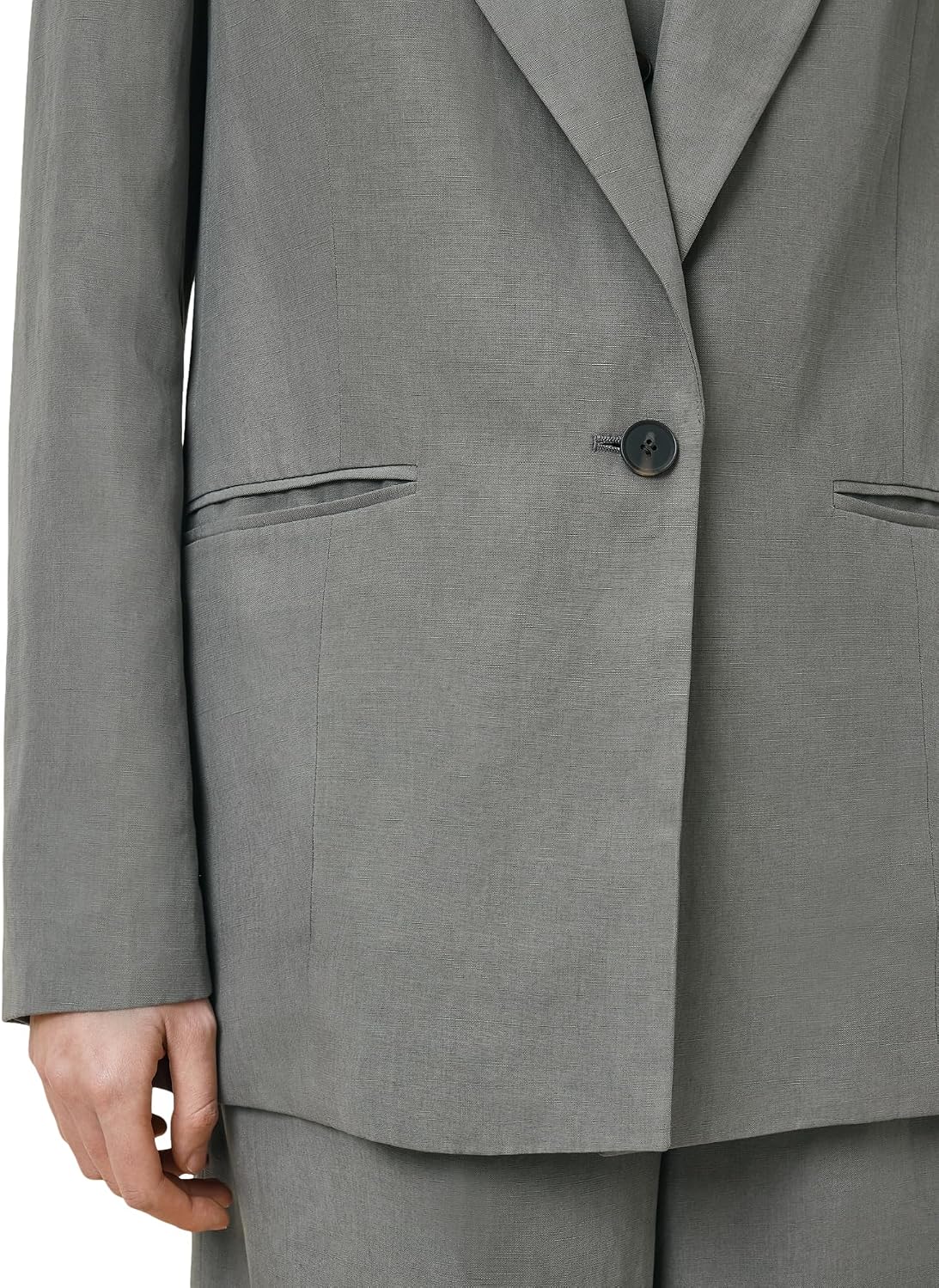 Women's Linen Single Button Relaxed Blazer Sage Green Women's Linen Single Button Relaxed Blazer Sage Green
