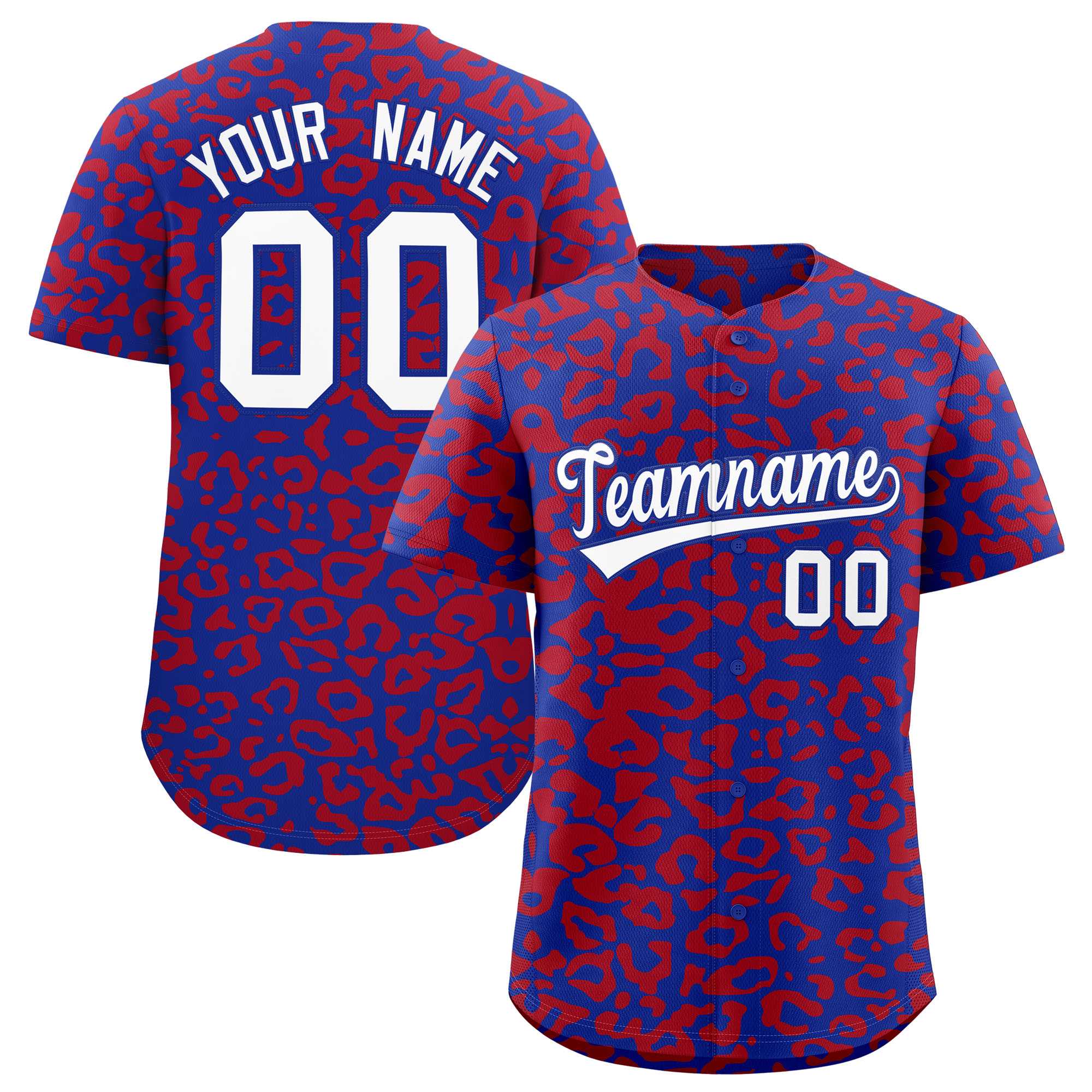Authentisches Baseball-Trikot mit individuell gestaltetem Leopardenmuster