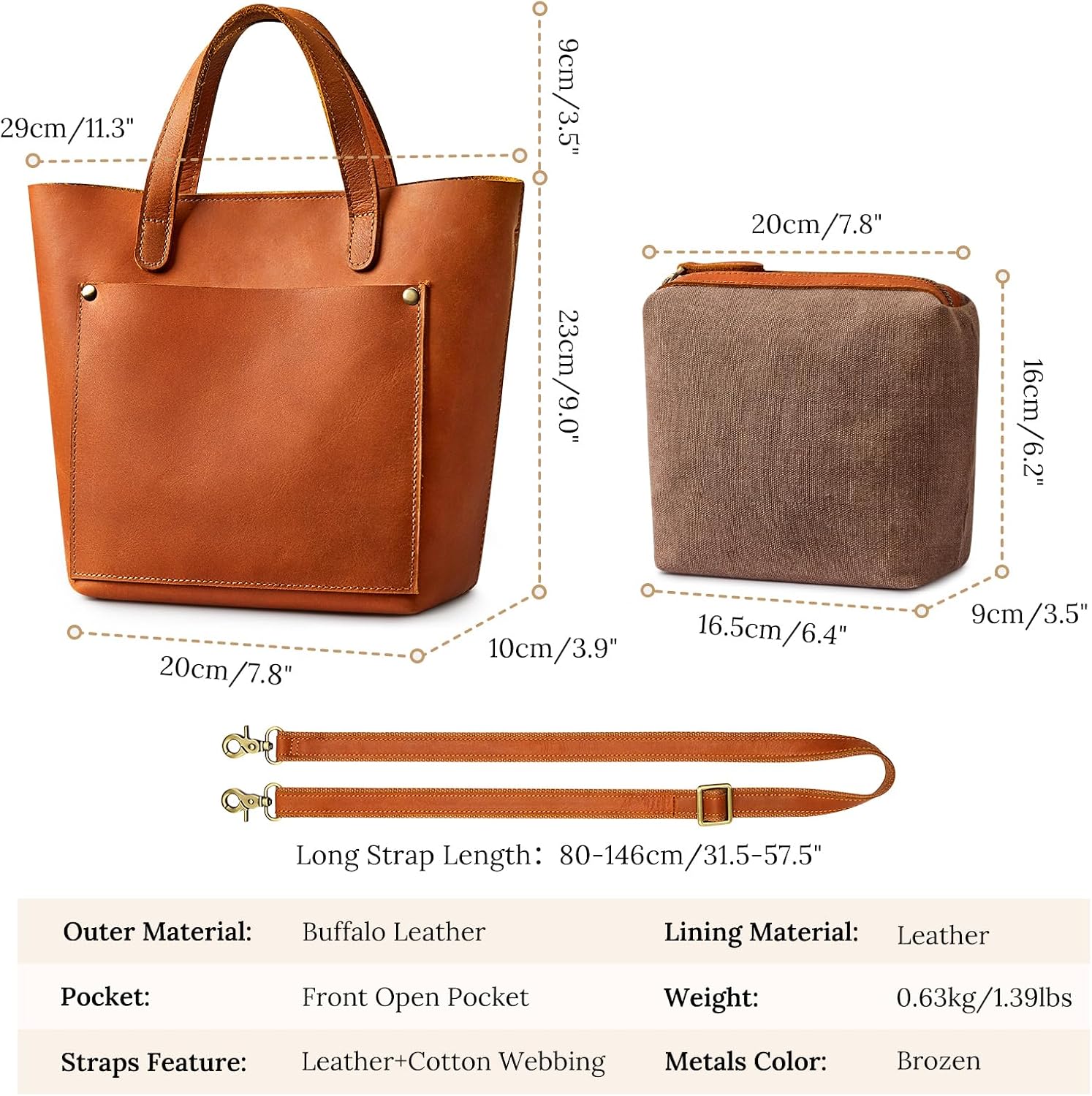 Women's Crazy Horse Leather Mini Tote Bag Brown