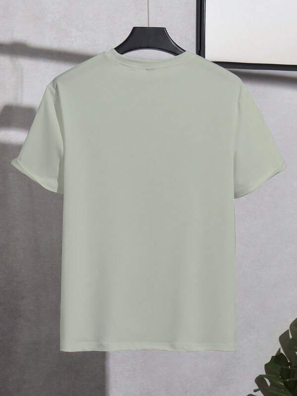 Einfarbiges Herren-T-Shirt mit Rundhalsausschnitt und kurzen Ärmeln, Sommermode Einfarbiges Herren-T-Shirt mit Rundhalsausschnitt und kurzen Ärmeln, Sommermode