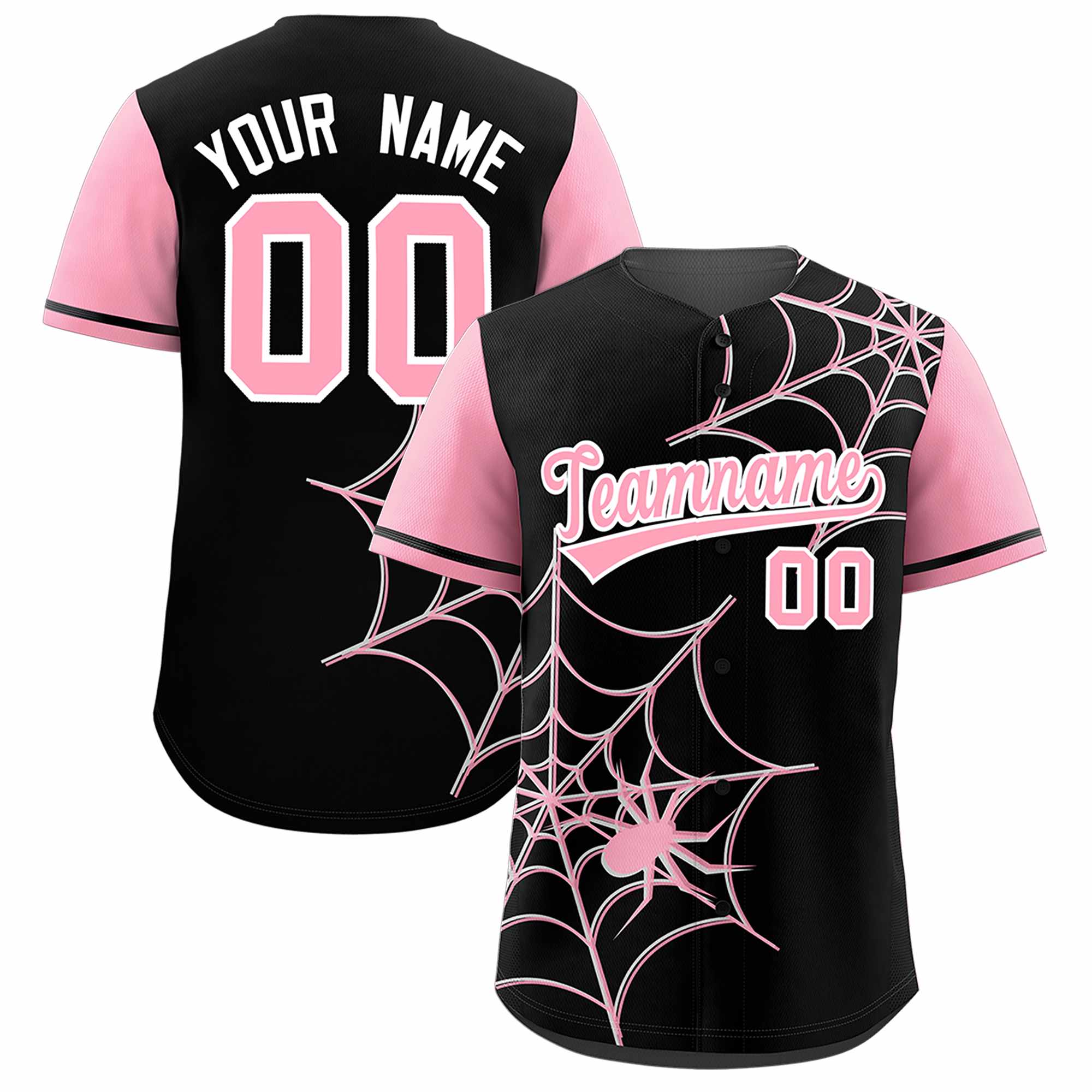 Benutzerdefiniertes Spinnennetz-Muster, Raglanärmel, authentisches Baseball-Trikot