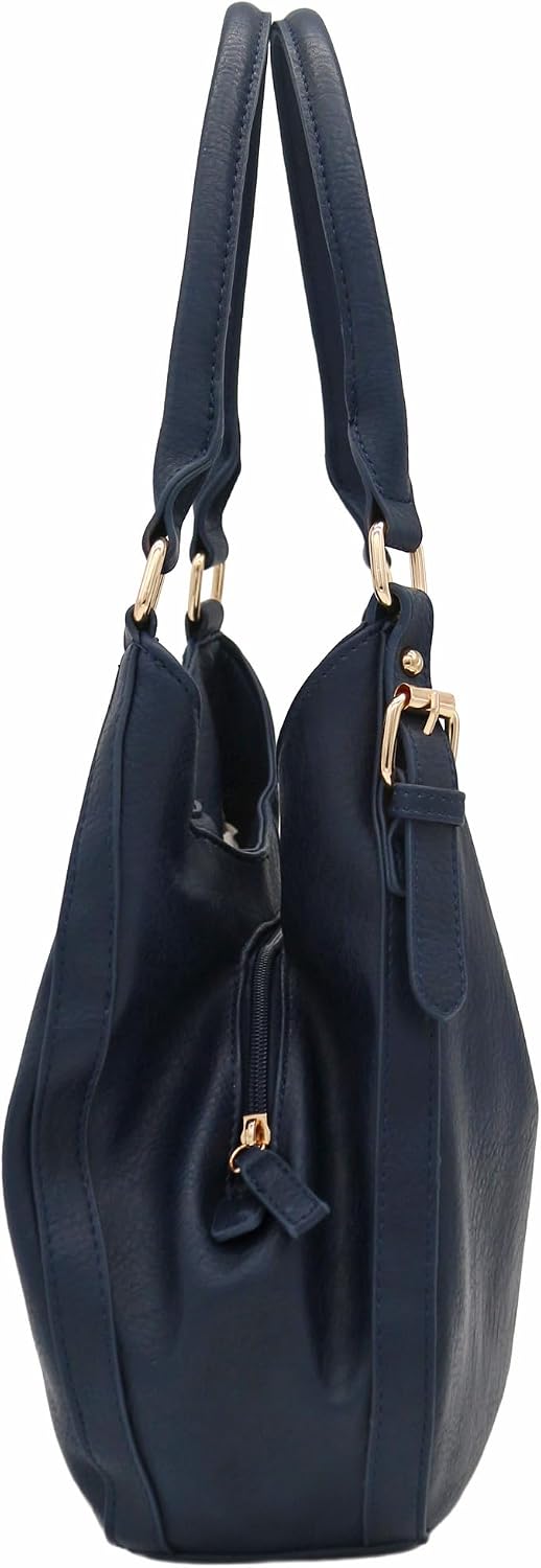 Women's Faux Leather Hobo Shoulder Bag Navy Purple