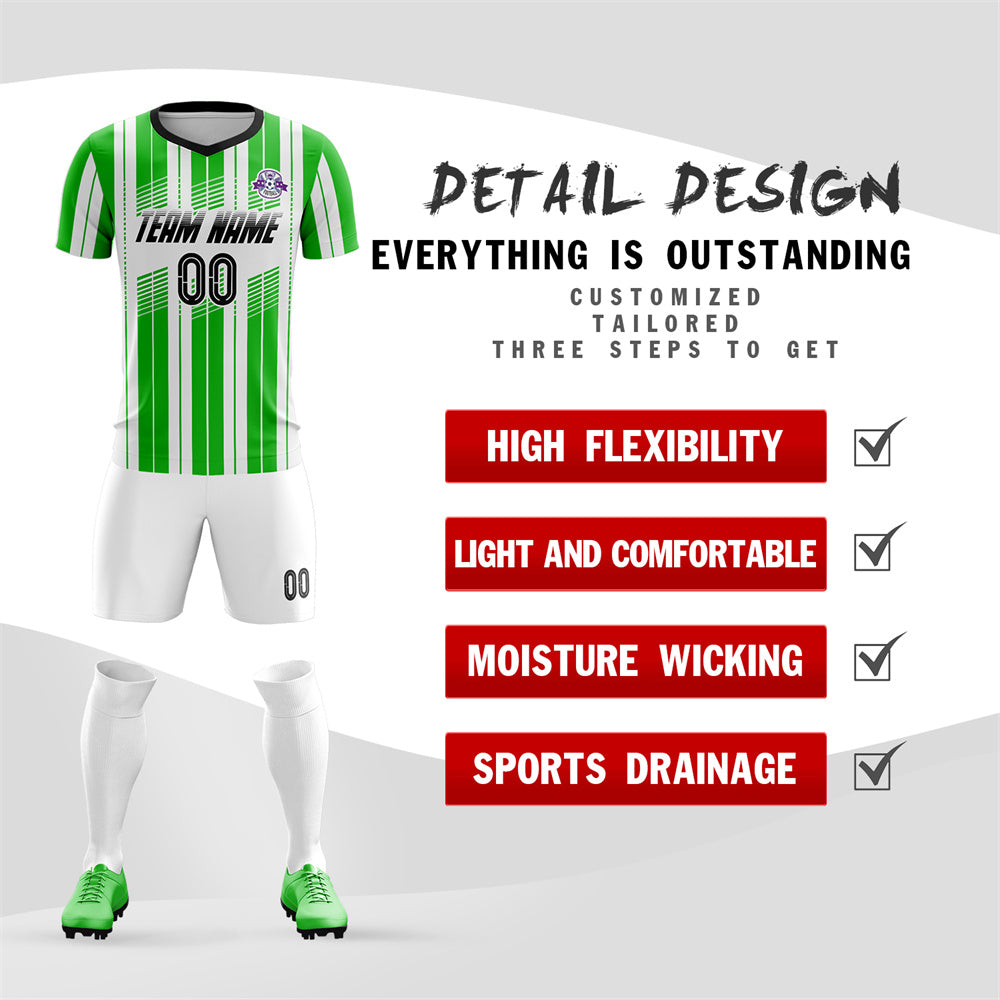 Benutzerdefinierte grün-weiße Herren-Fußball-Sets-Trikot
