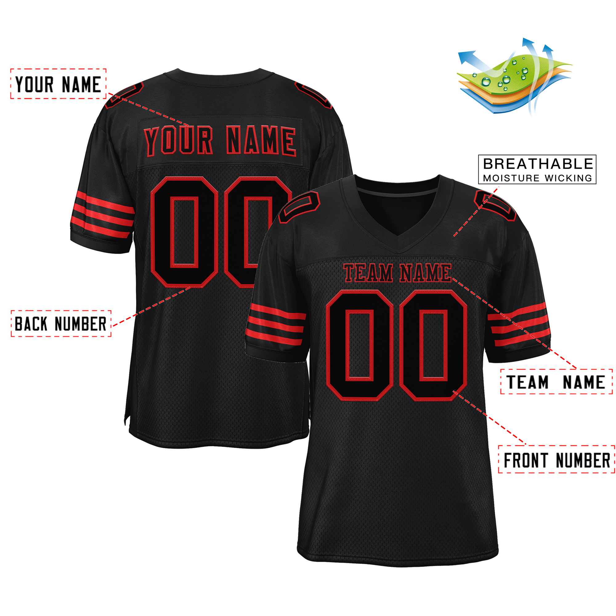Maßgeschneidertes authentisches Fußballtrikot im klassischen Stil
