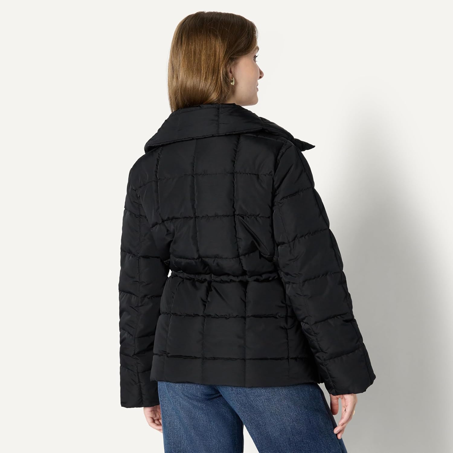 Women's Oversized Square Quilted Puffer Jacket Black