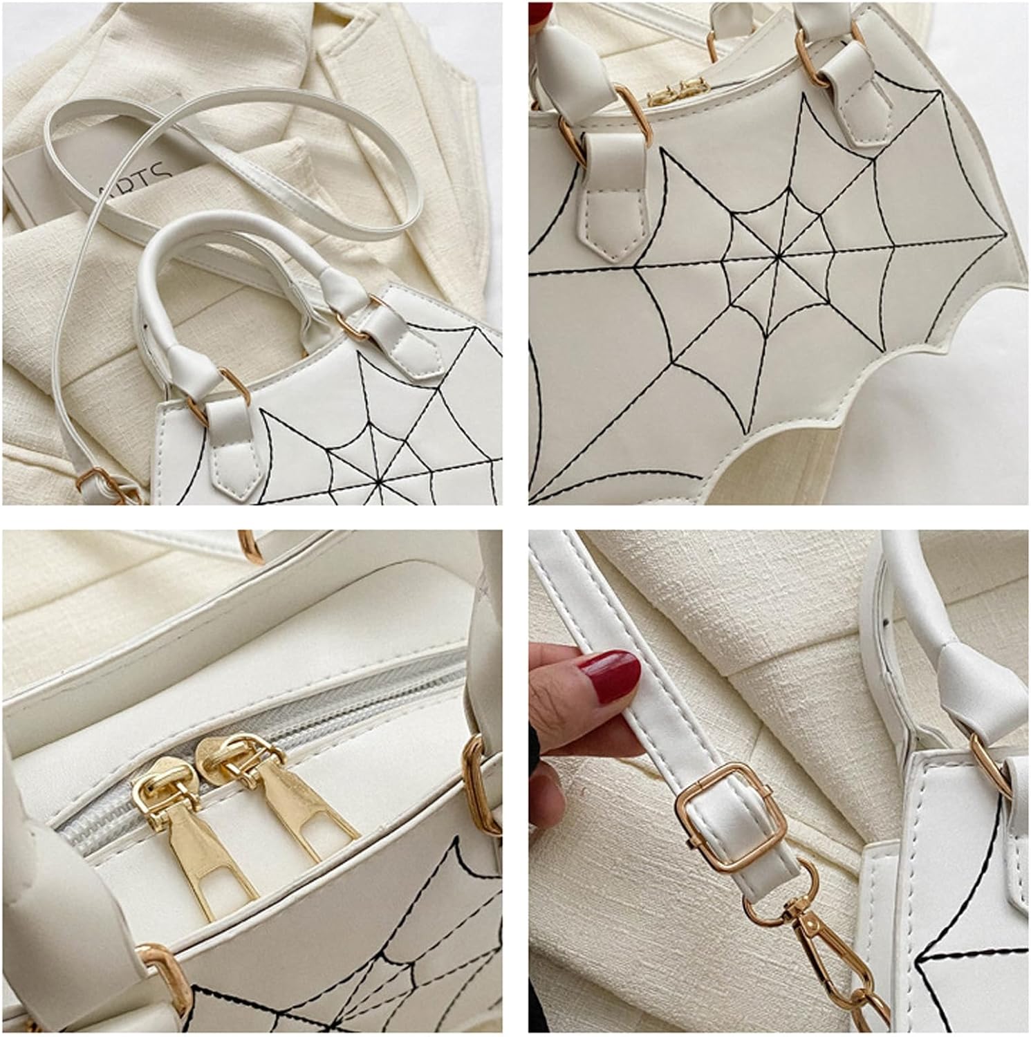 Women's Spiderweb Bat Wing Shoulder Bag Halloween Purse Women's Spiderweb Bat Wing Shoulder Bag Halloween Purse