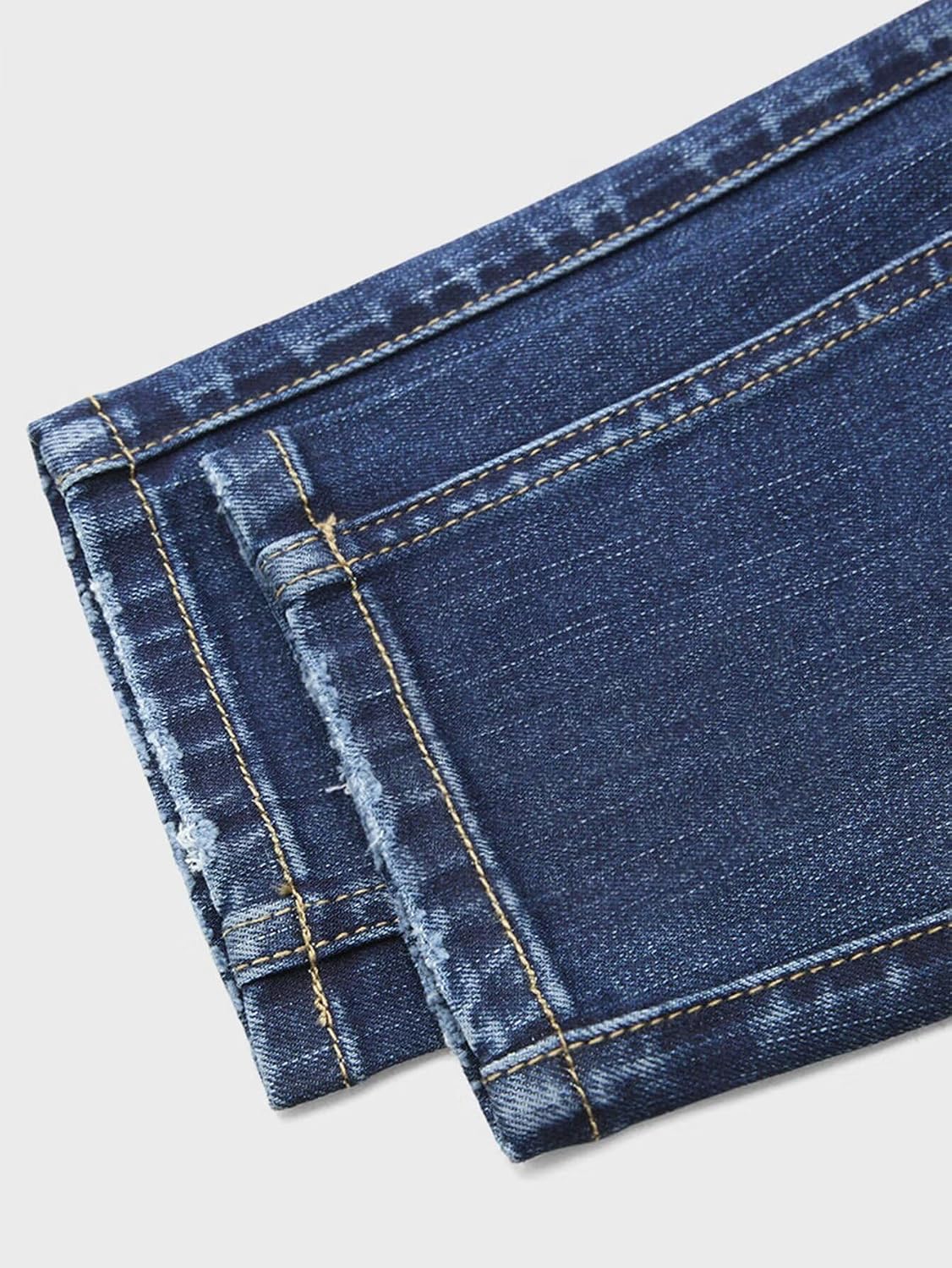 Mid Waist Women's Skinny Jeans Butt Lifting Slim Fit Wash Leg Denim Pants with Pocket