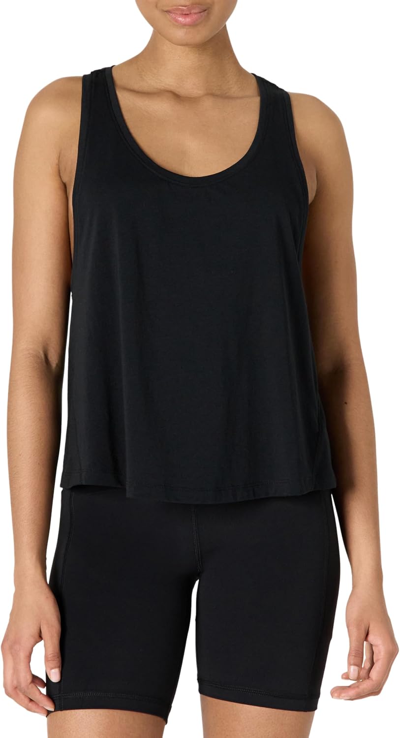 Women's Cotton Racerback Tank Relaxed Fit Drop Armhole