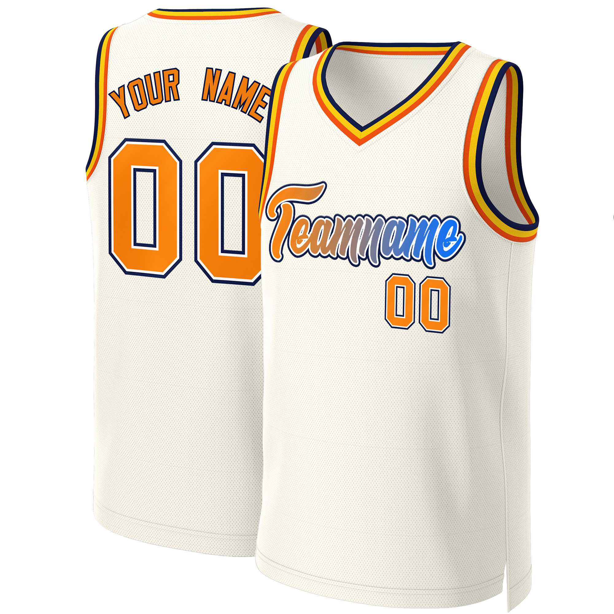 Benutzerdefiniertes Basketballtrikot mit klassischem Farbverlauf und modischen Oberteilen