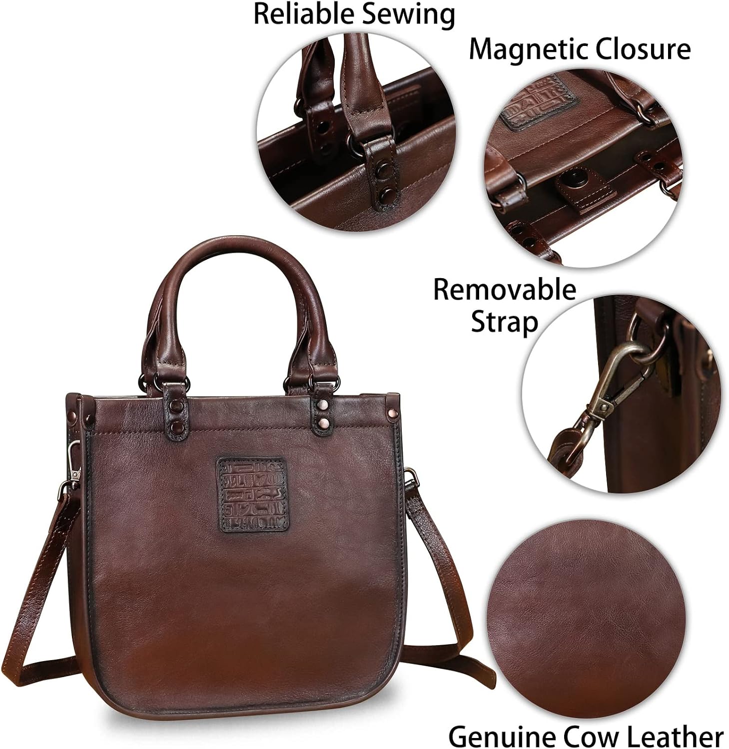 Women's Vintage Genuine Leather Tote Satchel Women's Vintage Genuine Leather Tote Satchel
