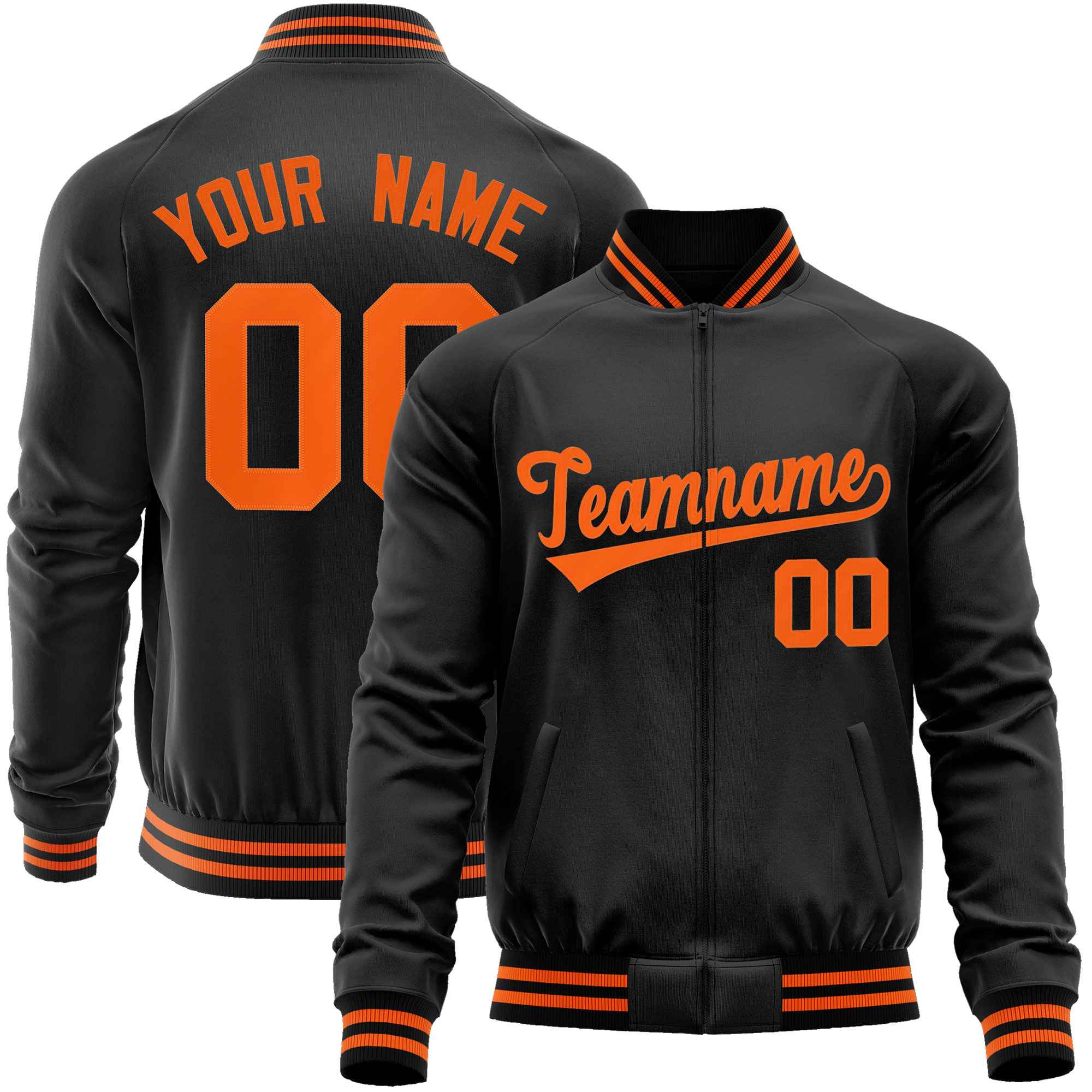 Maßgeschneiderte Varsity-Letterman-Baseballjacke mit durchgehendem Reißverschluss im klassischen Stil Maßgeschneiderte Varsity-Letterman-Baseballjacke mit durchgehendem Reißverschluss im klassischen Stil