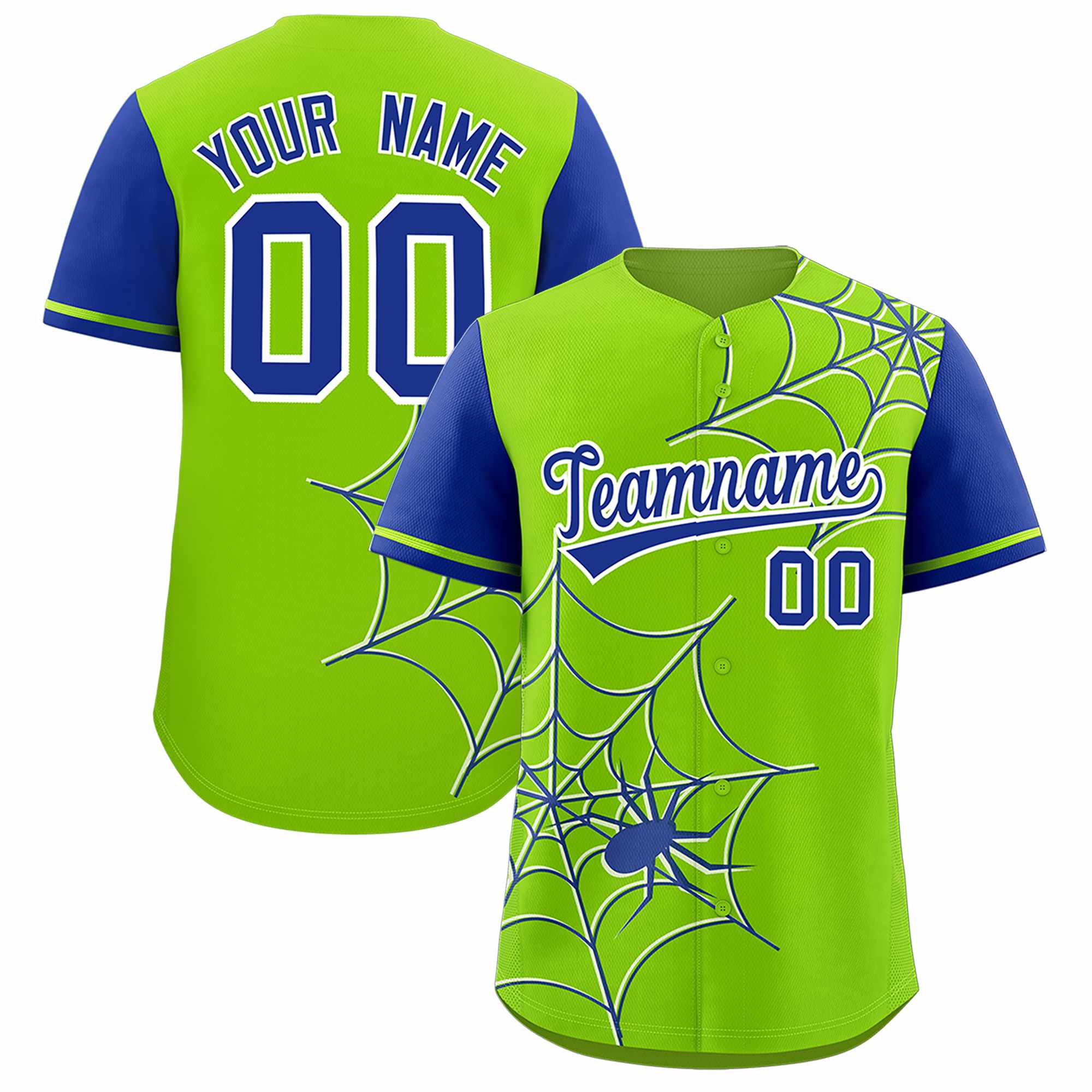 Benutzerdefiniertes Spinnennetz-Muster, Raglanärmel, authentisches Baseball-Trikot