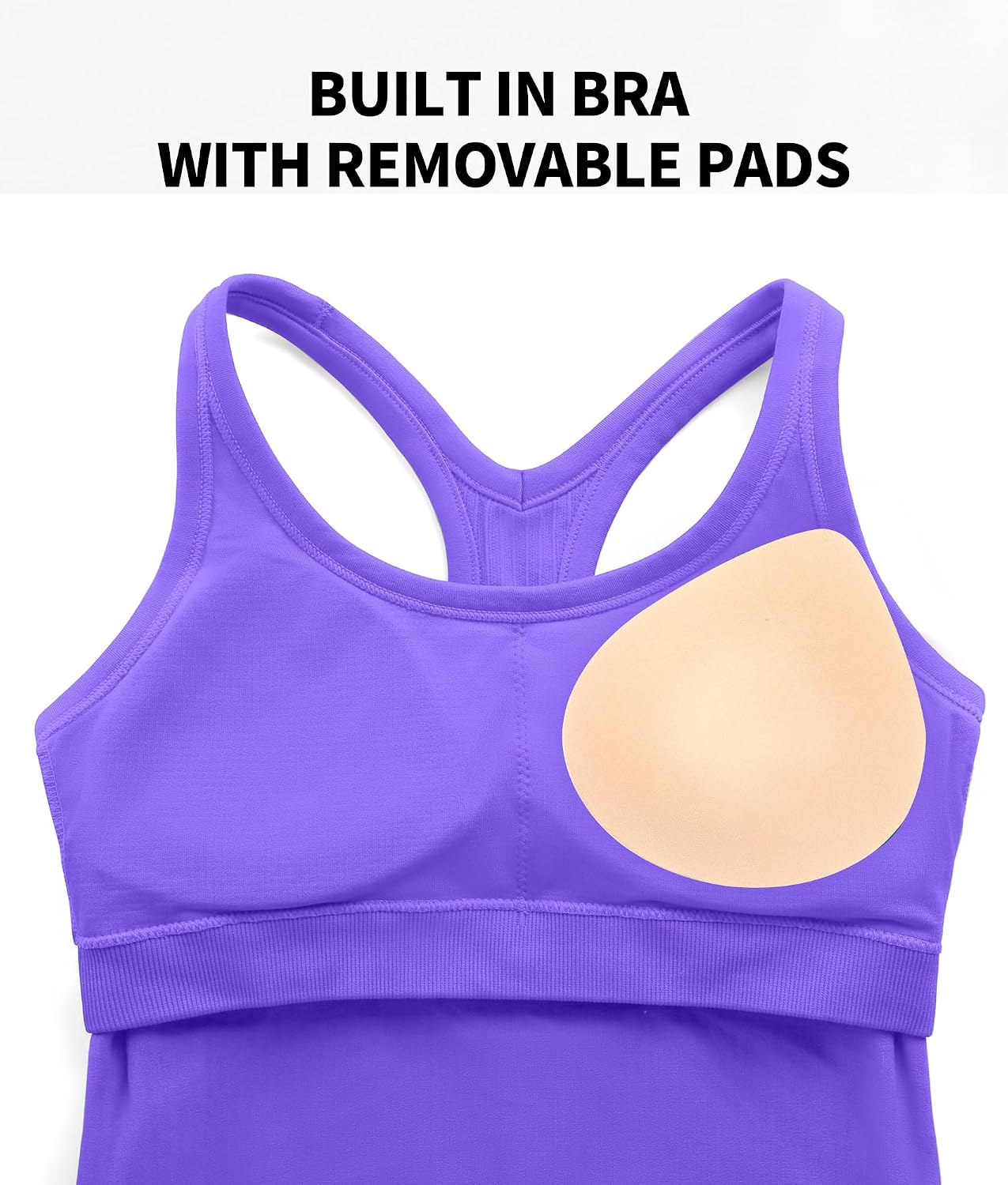 Women's Built in Bra Racerback Crop Tank 2 Pack