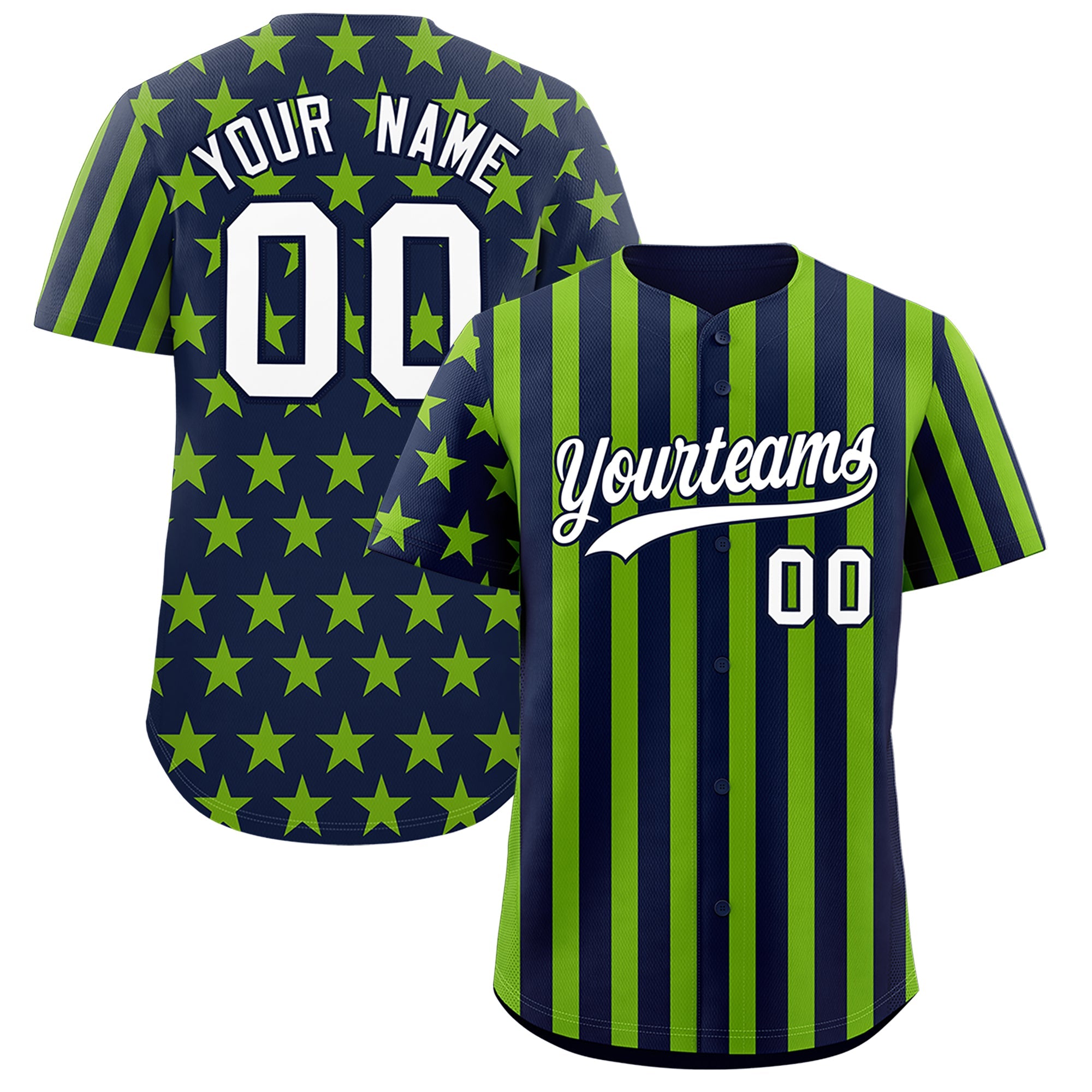Benutzerdefiniertes Graffiti-Muster-Baseball-Trikot mit amerikanischer Flagge