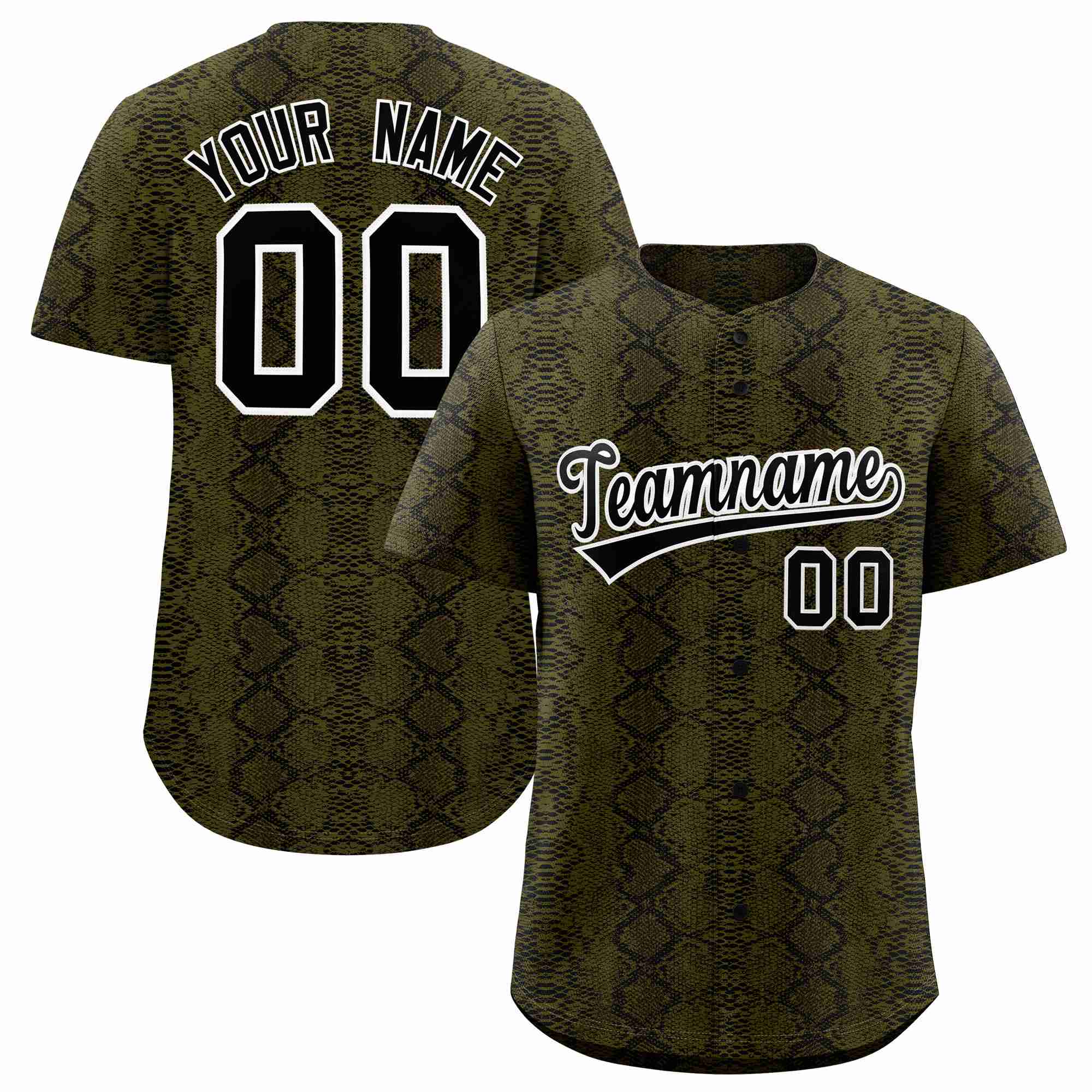 Benutzerdefiniertes authentisches Baseball-Trikot mit mehrfarbigem Schlangenledermuster