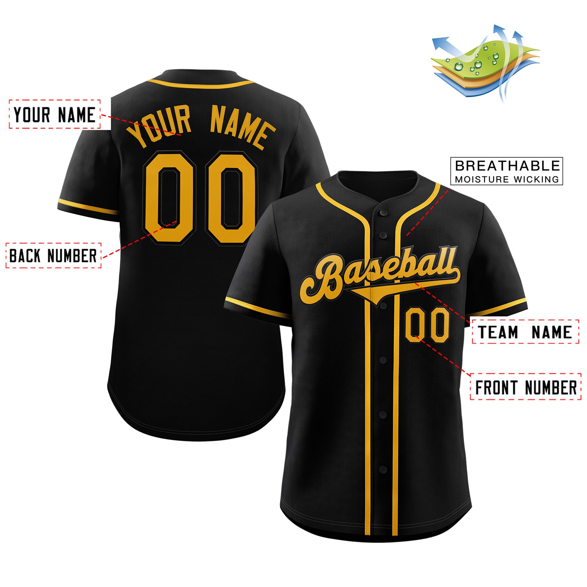 Benutzerdefiniertes, authentisches Baseball-Trikot im klassischen Stil