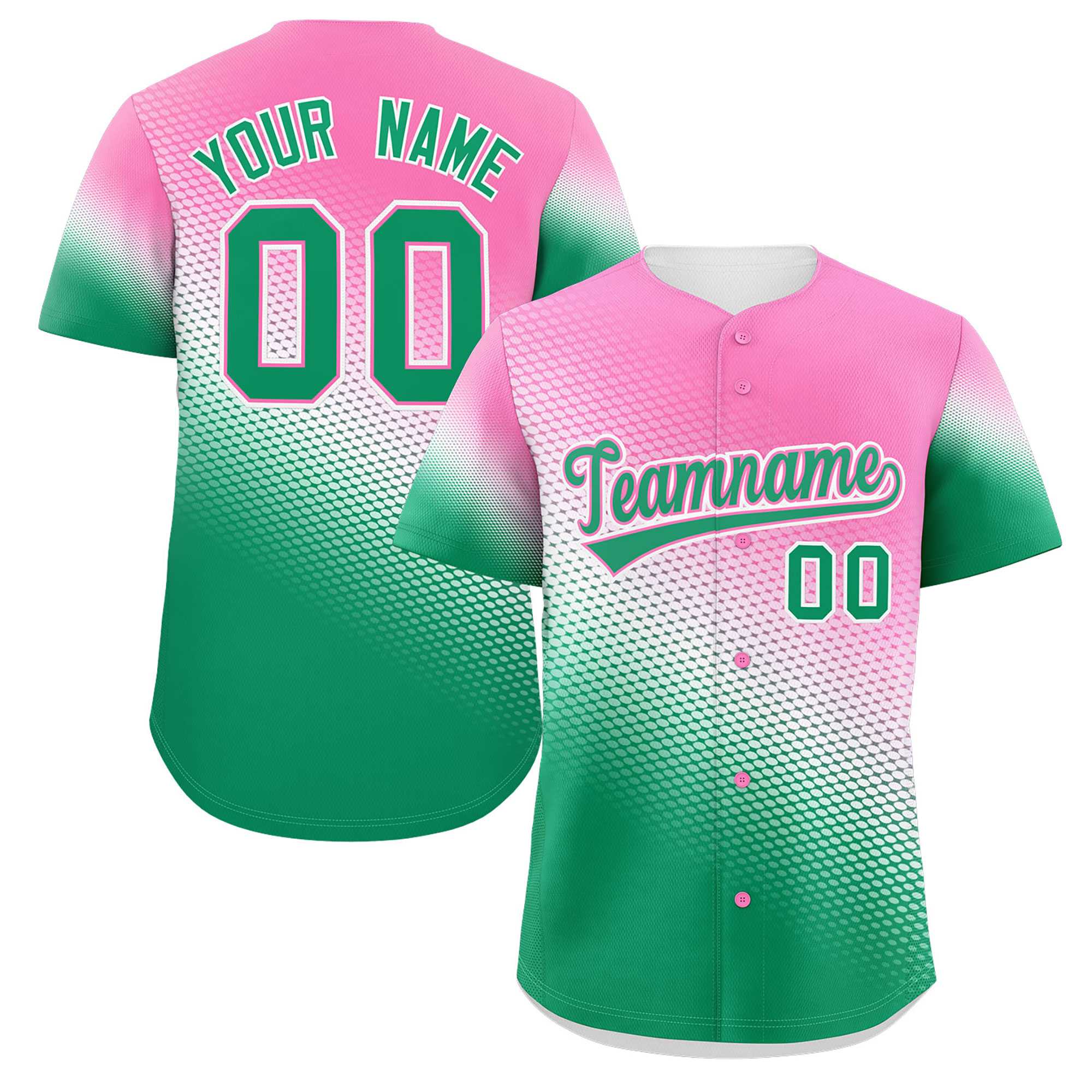 Benutzerdefiniertes Tiny Spot Gradient Fashion Authentisches Baseball-Trikot