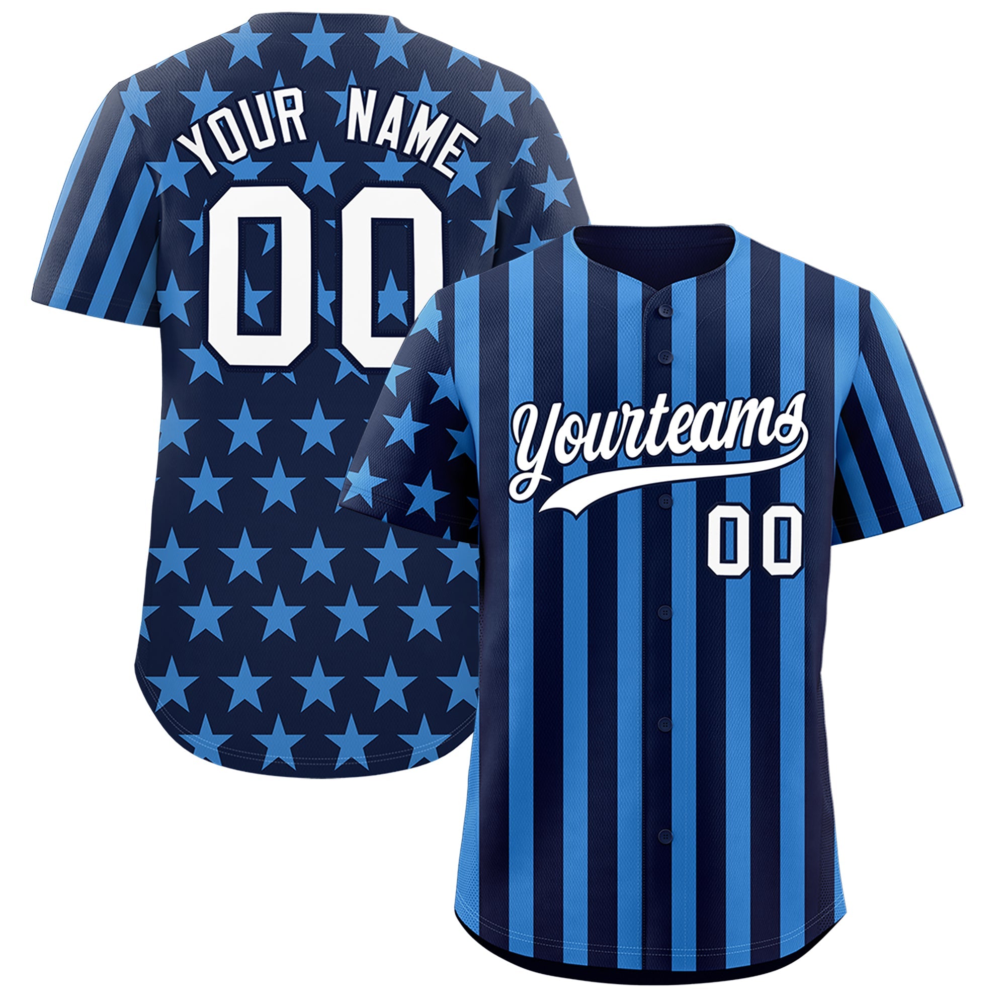 Benutzerdefiniertes Graffiti-Muster-Baseball-Trikot mit amerikanischer Flagge