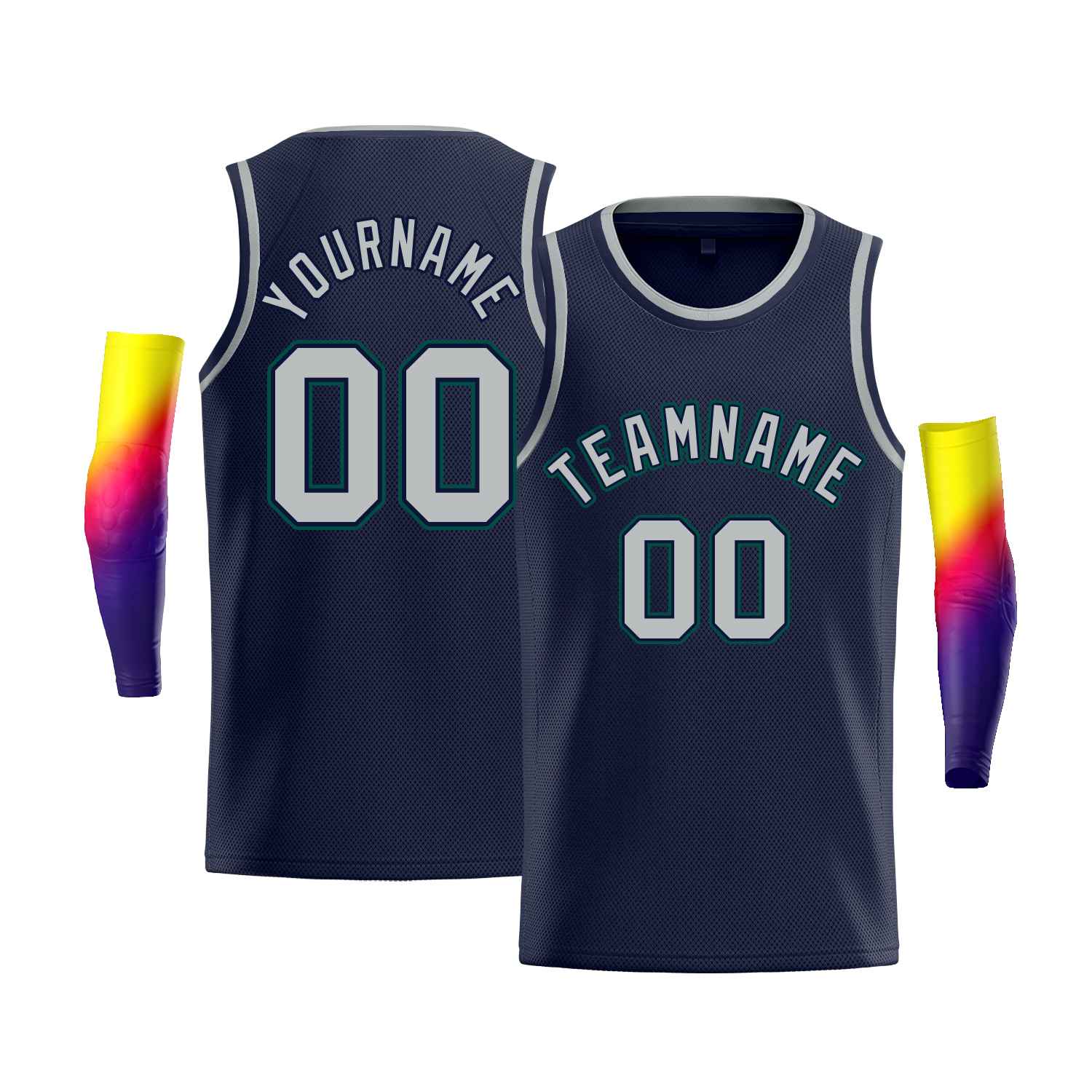 Benutzerdefiniertes Navy Kelly Green-Navy Classic Tops Herren-Casual-Bull-Basketballtrikot